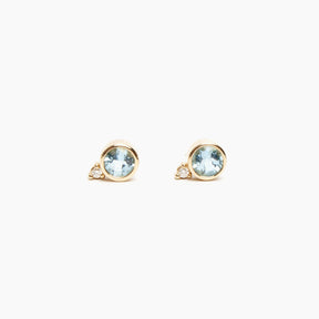 Birthstone & Diamond Stud Earrings