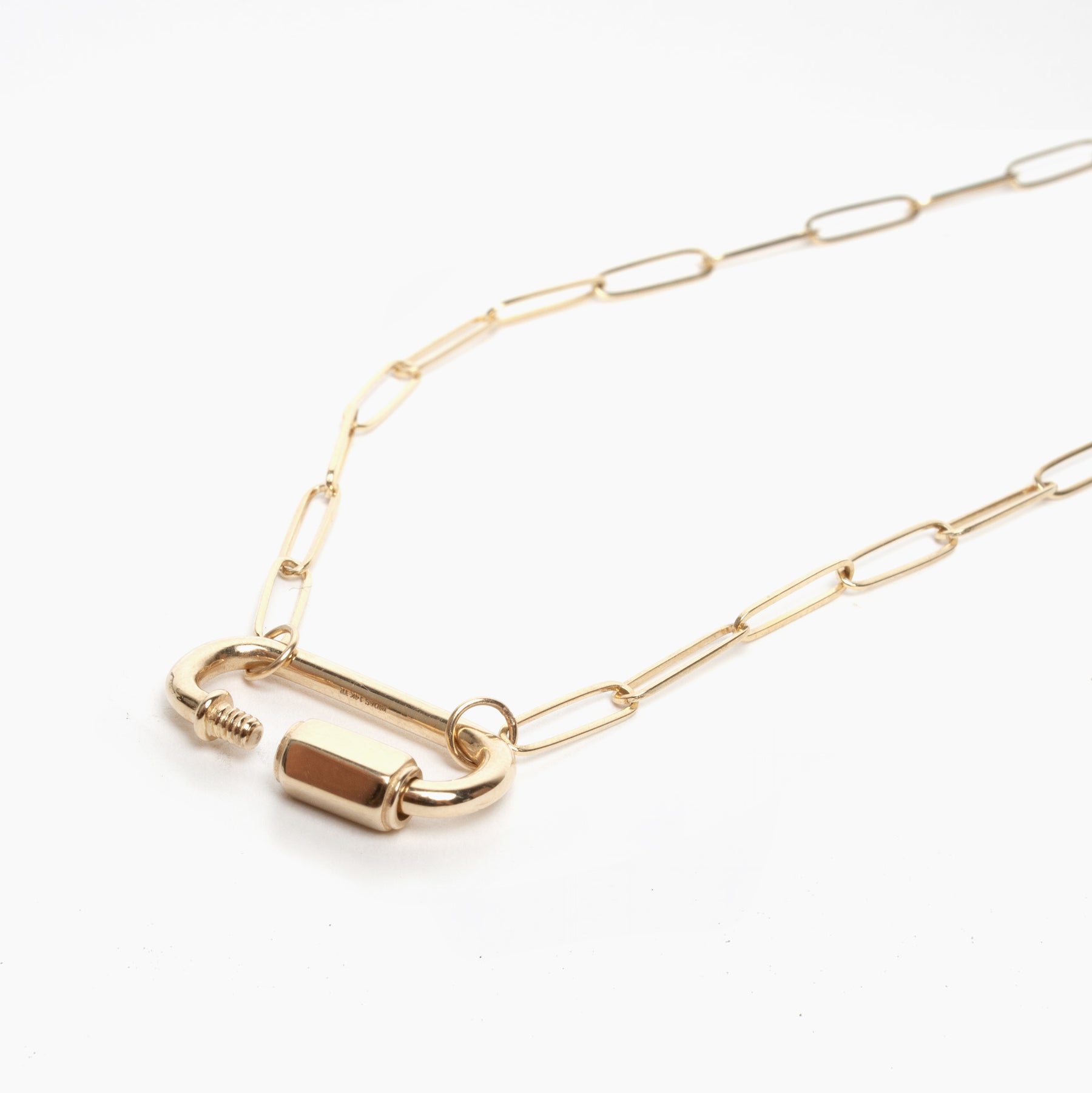 Gold Carabiner Charm Necklace