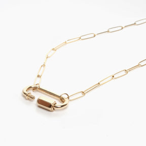 Gold Carabiner Charm Necklace