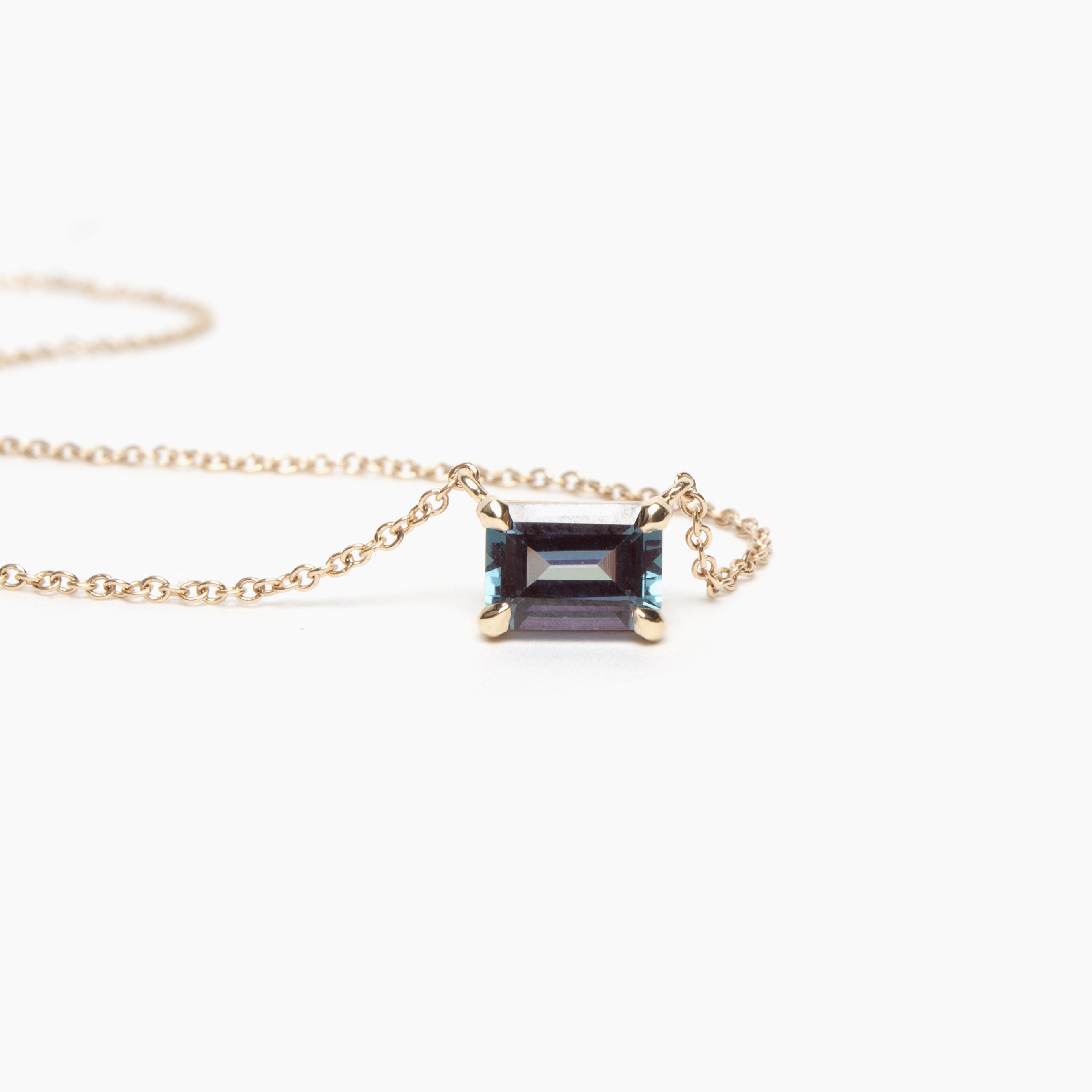Emerald Cut Gemstone Necklace
