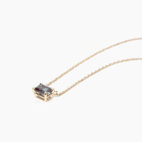Emerald Cut Gemstone Necklace