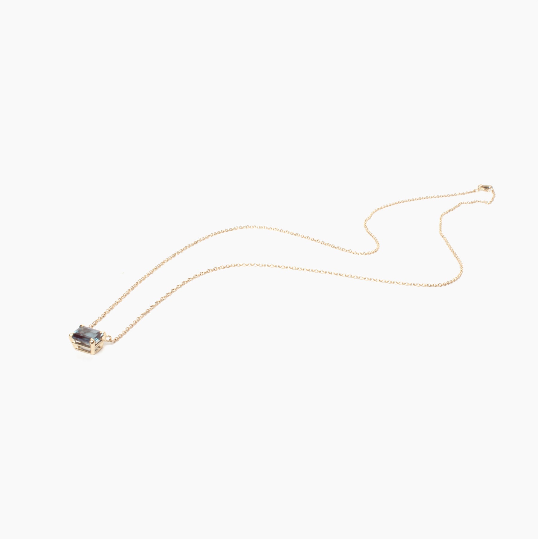 Emerald Cut Gemstone Necklace