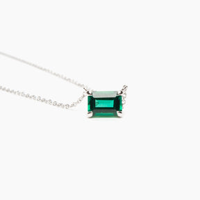 Emerald Cut Gemstone Necklace