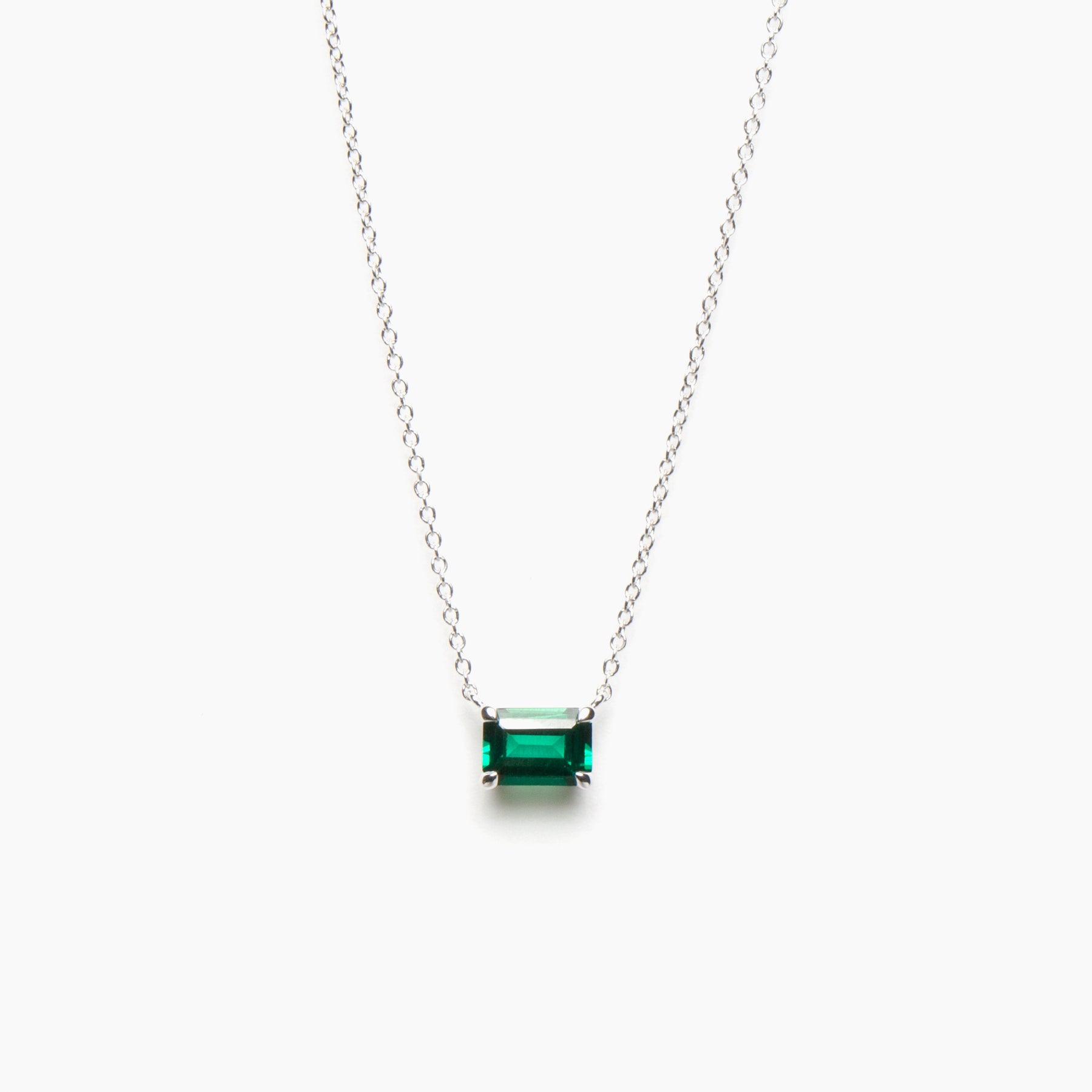 Emerald Cut Gemstone Necklace