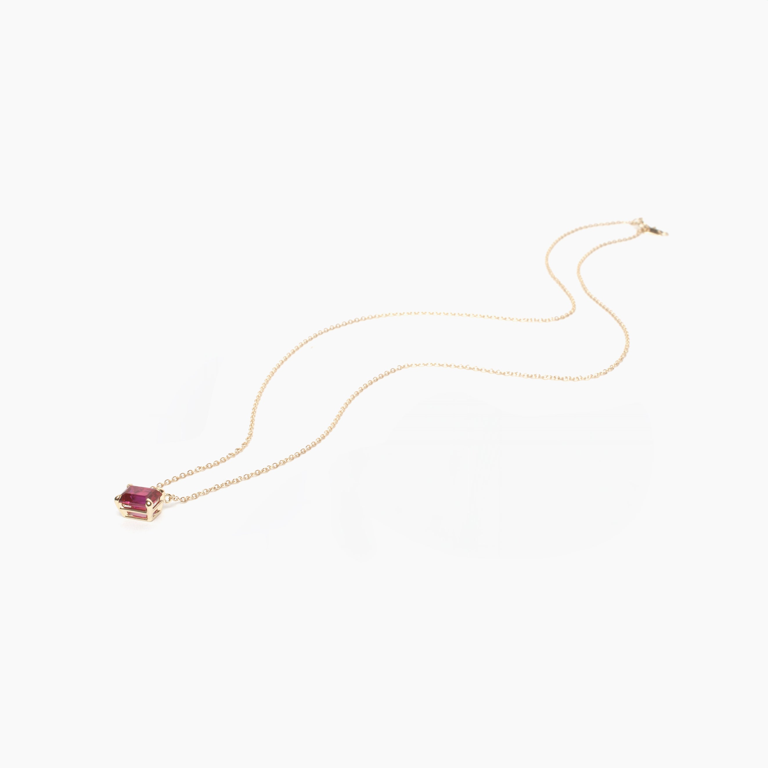 Emerald Cut Gemstone Necklace