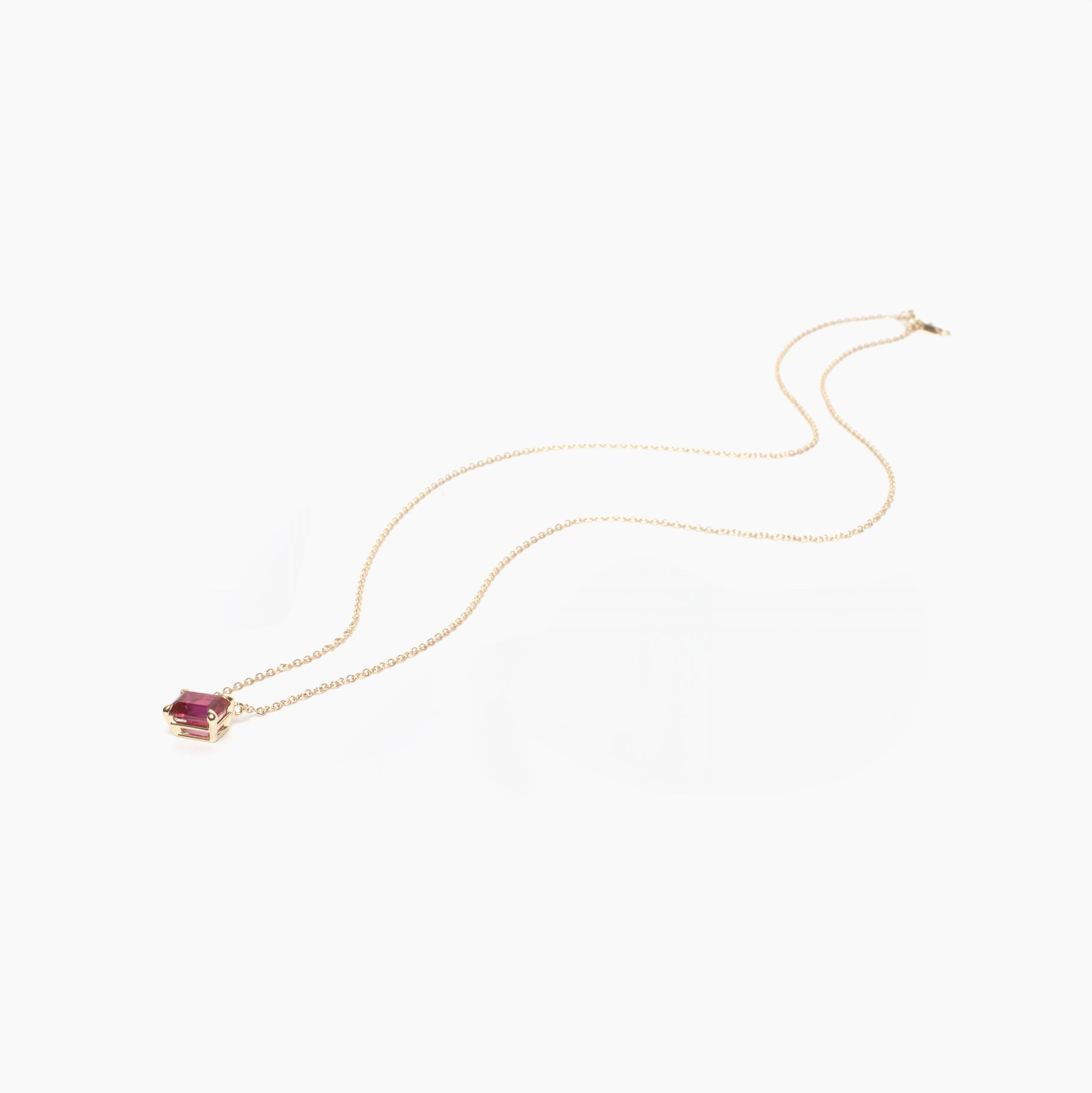 Emerald Cut Gemstone Necklace