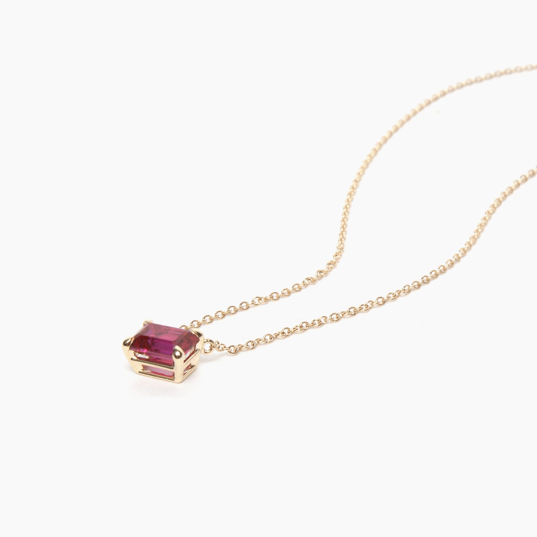 Emerald Cut Gemstone Necklace