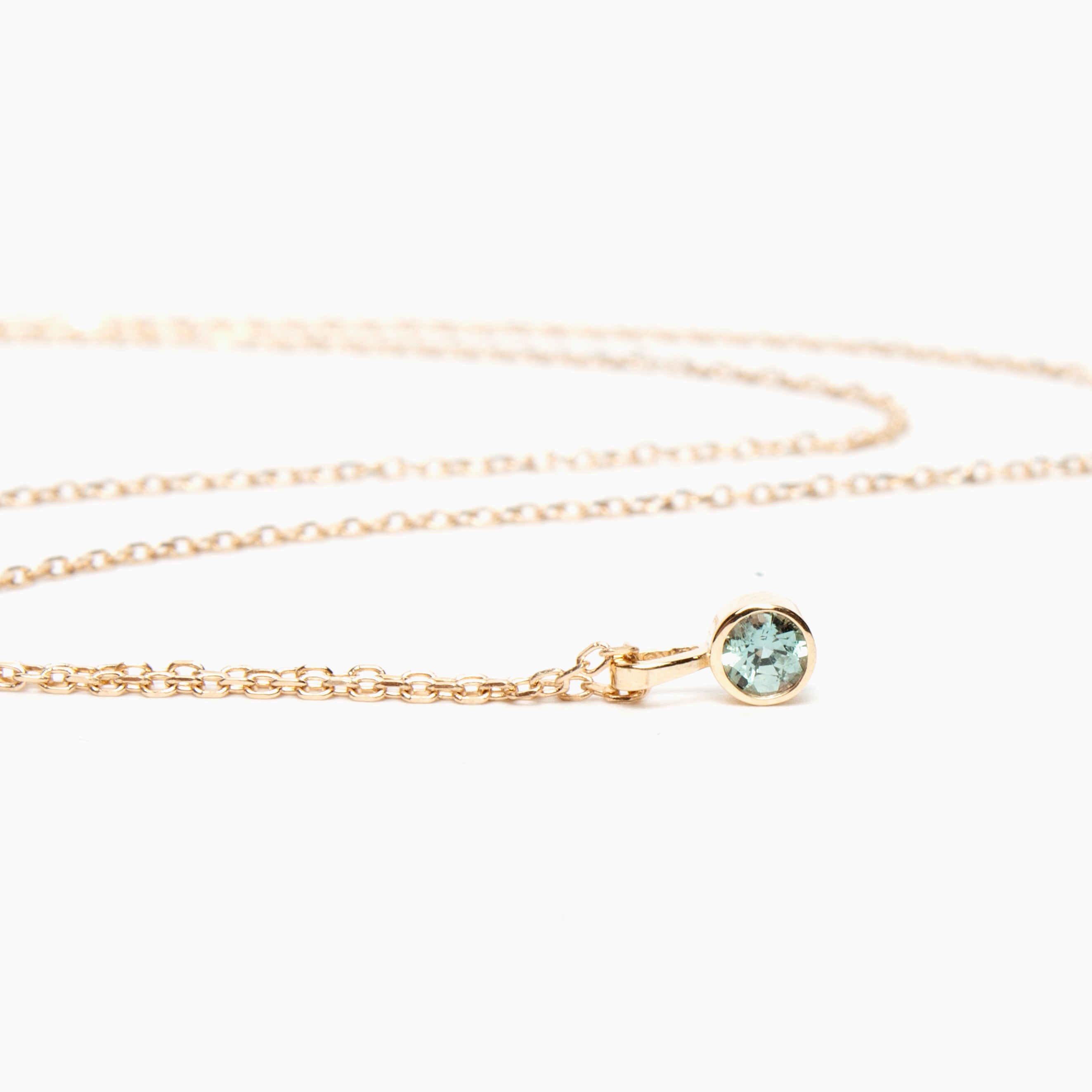 Faceted Birthstone Bezel Necklace