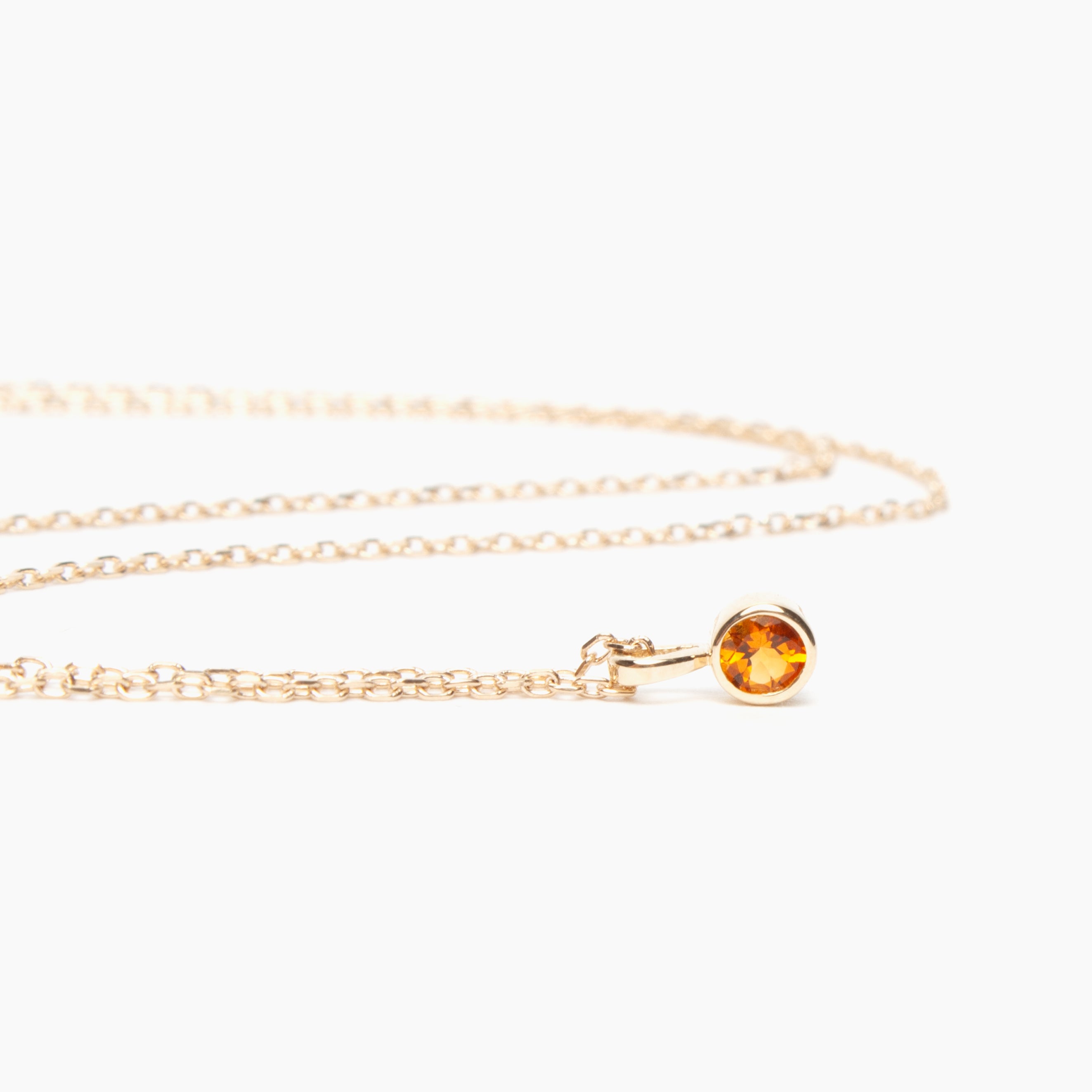 Faceted Birthstone Bezel Necklace