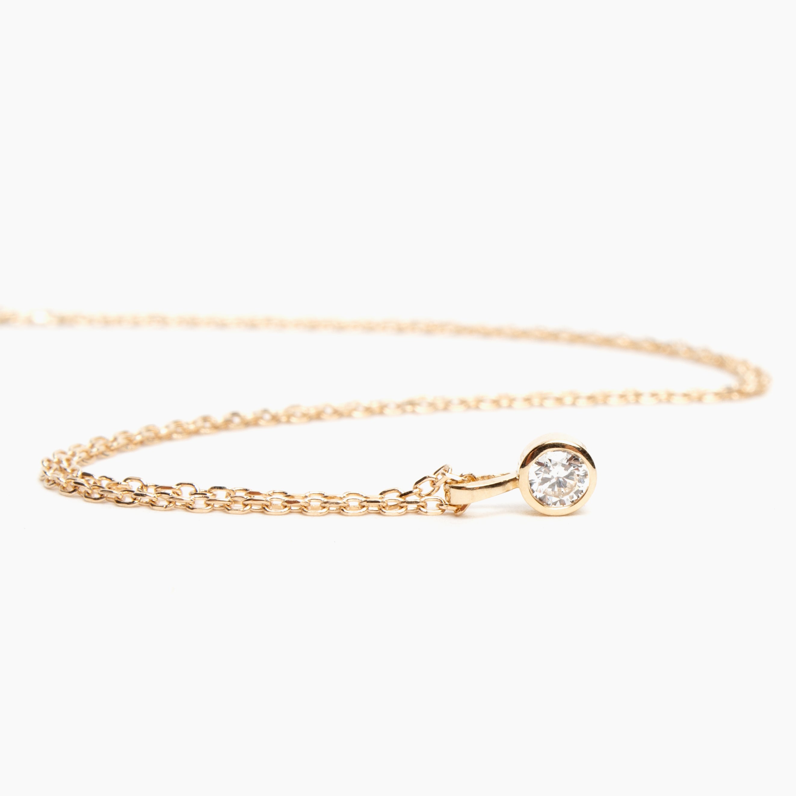 Faceted Birthstone Bezel Necklace