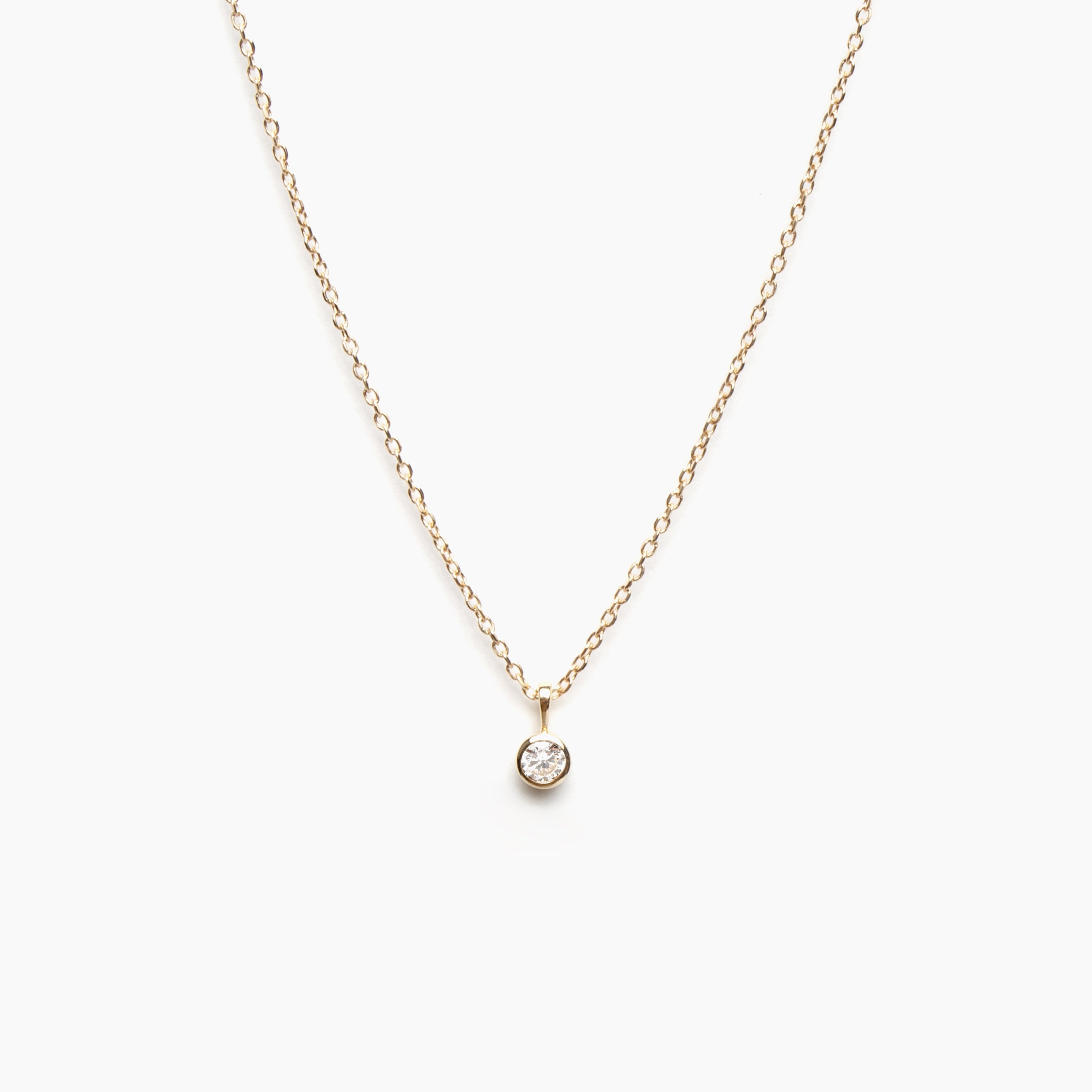 Faceted Birthstone Bezel Necklace