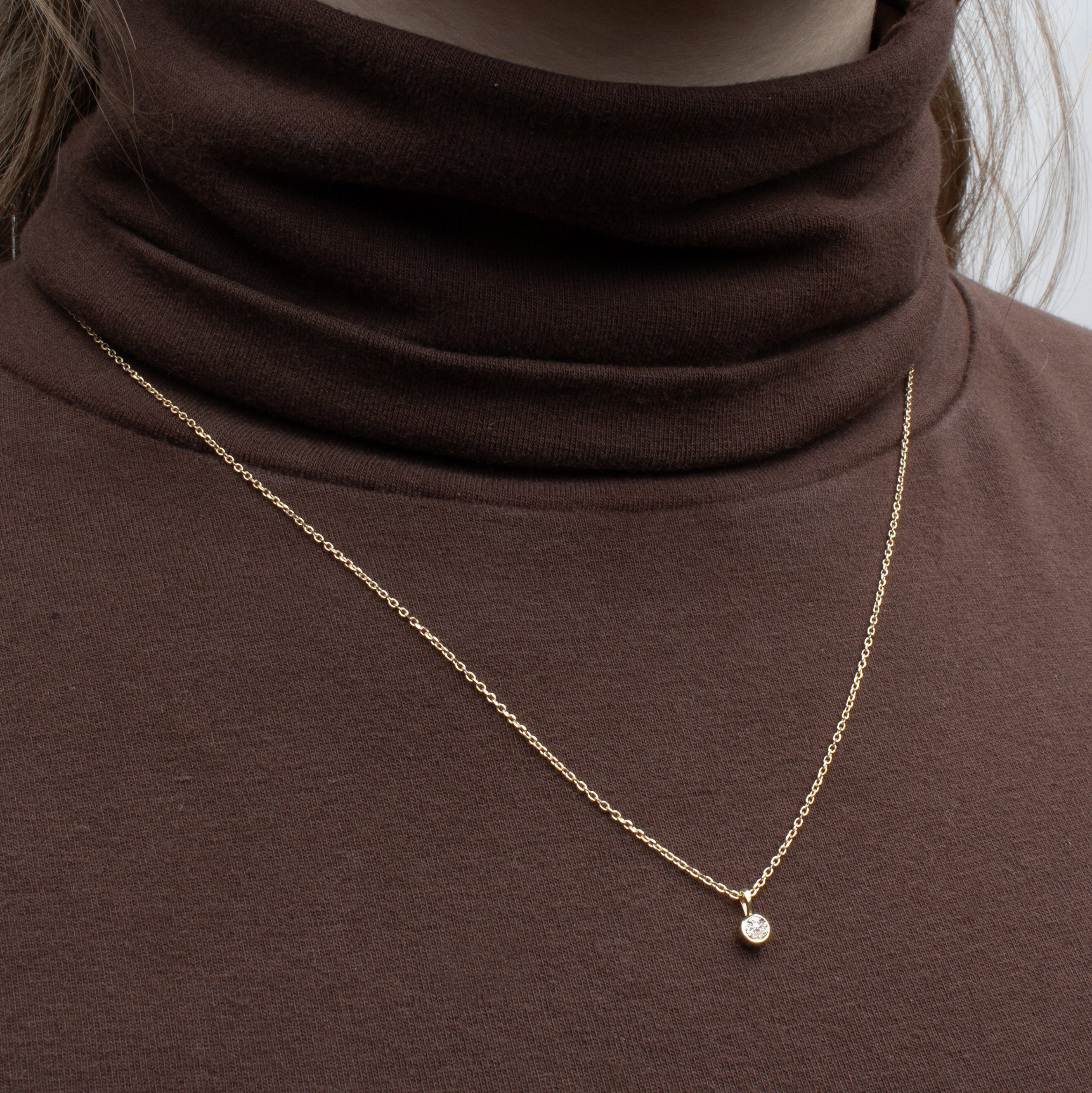 Faceted Birthstone Bezel Necklace