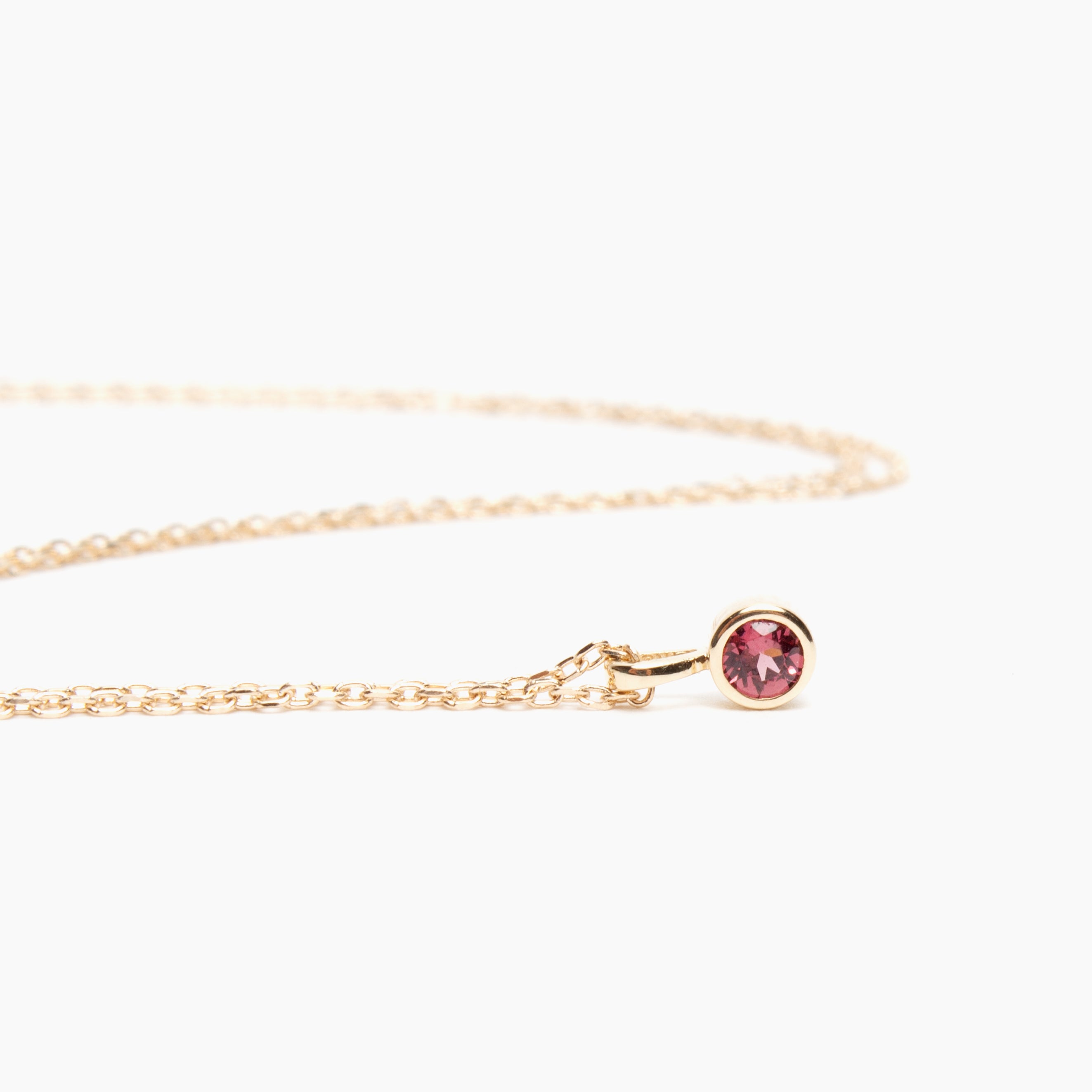 Faceted Birthstone Bezel Necklace