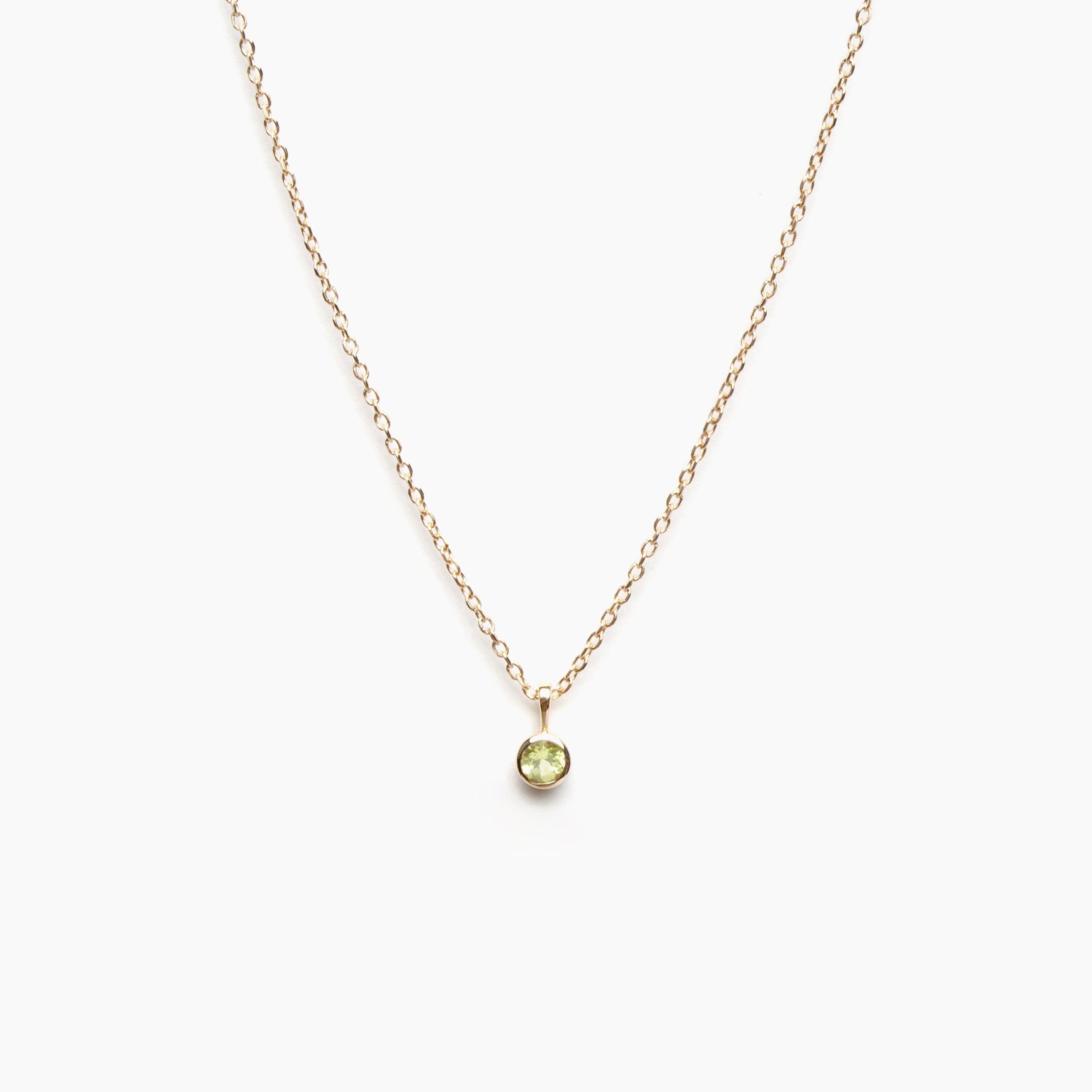 Faceted Birthstone Bezel Necklace