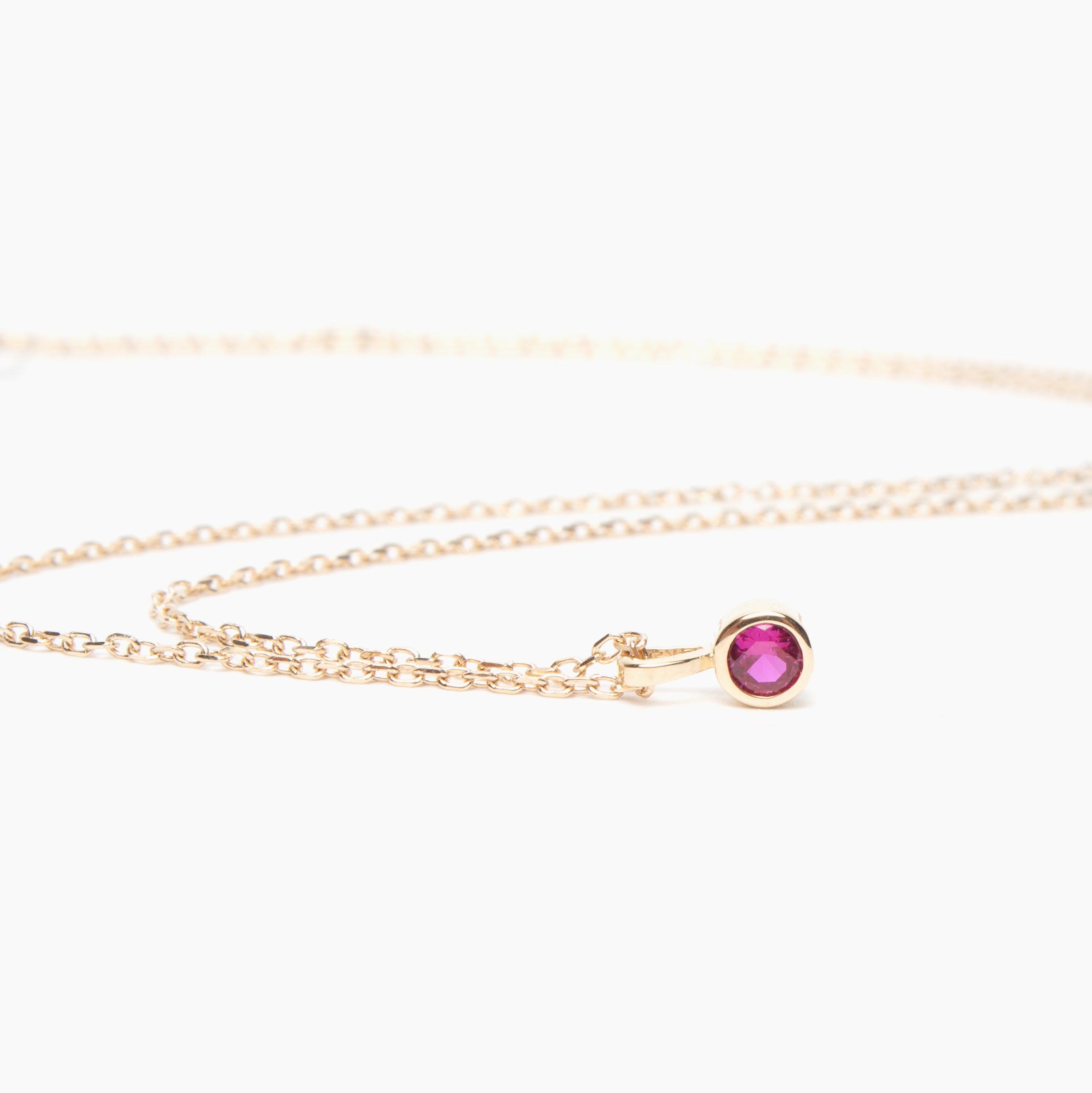 Faceted Birthstone Bezel Necklace