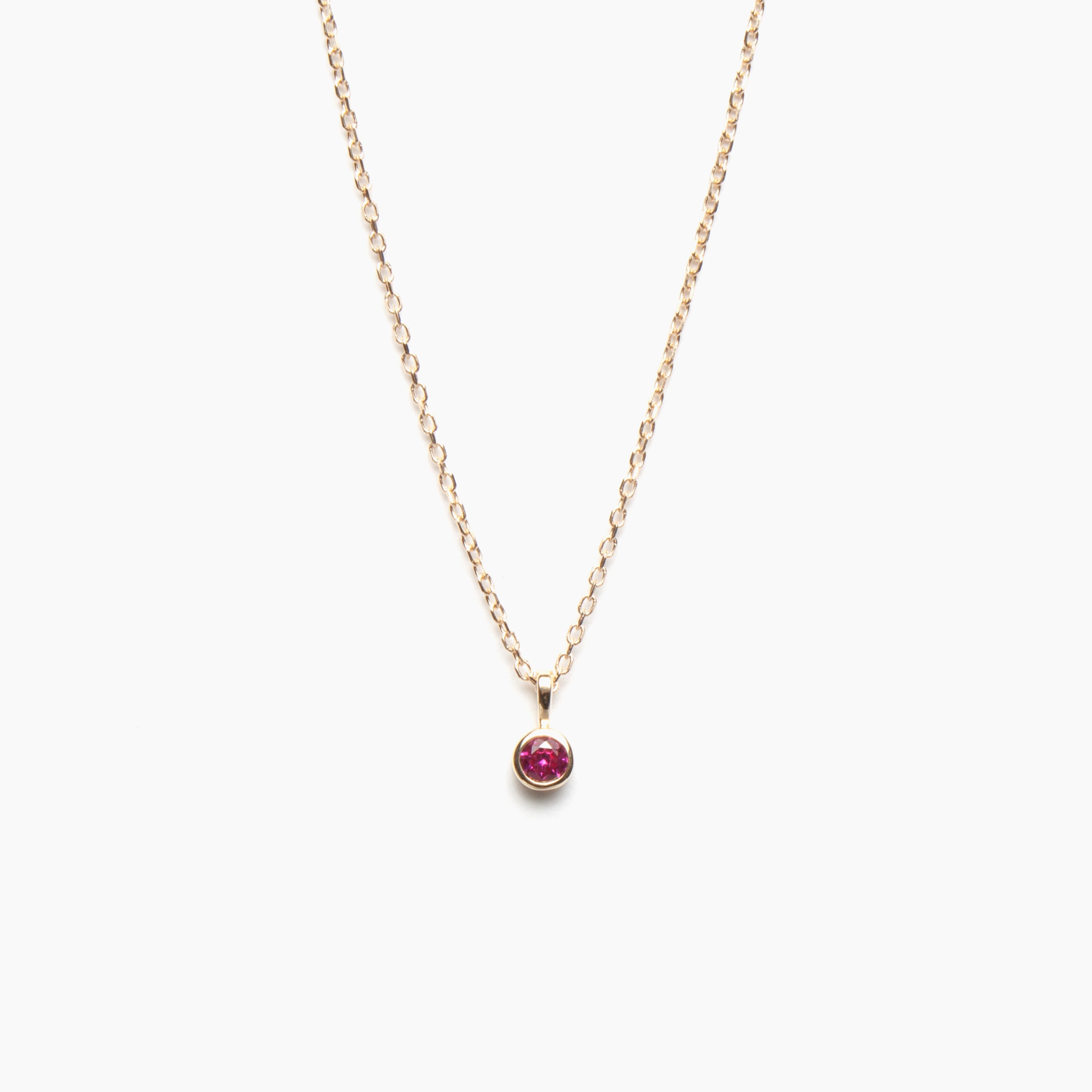 Faceted Birthstone Bezel Necklace