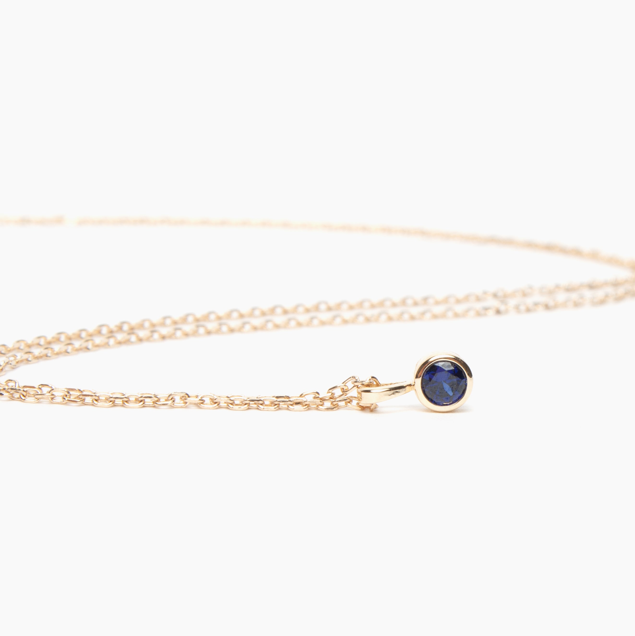 Faceted Birthstone Bezel Necklace