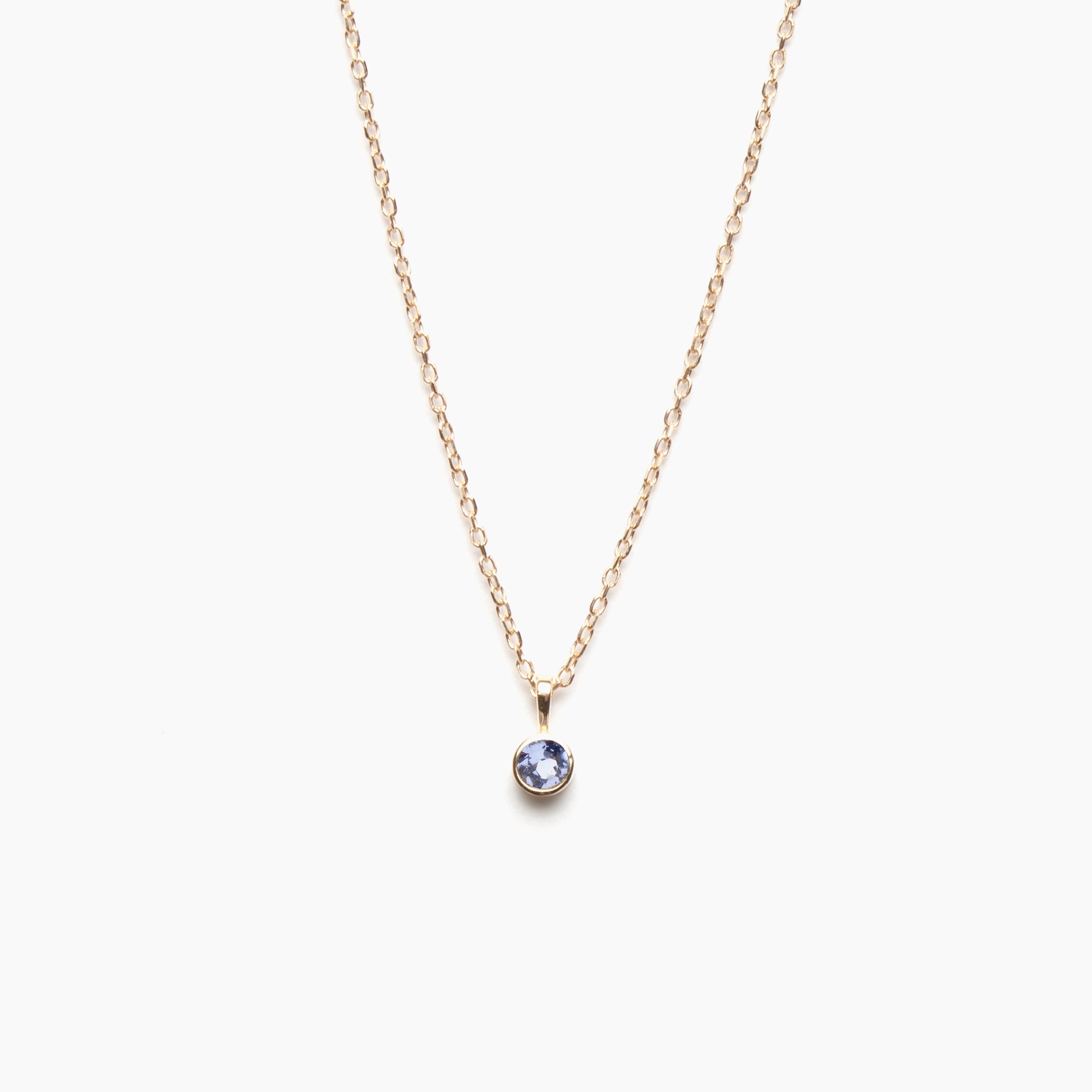Faceted Birthstone Bezel Necklace