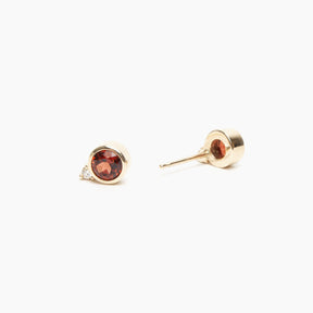 Birthstone & Diamond Stud Earrings