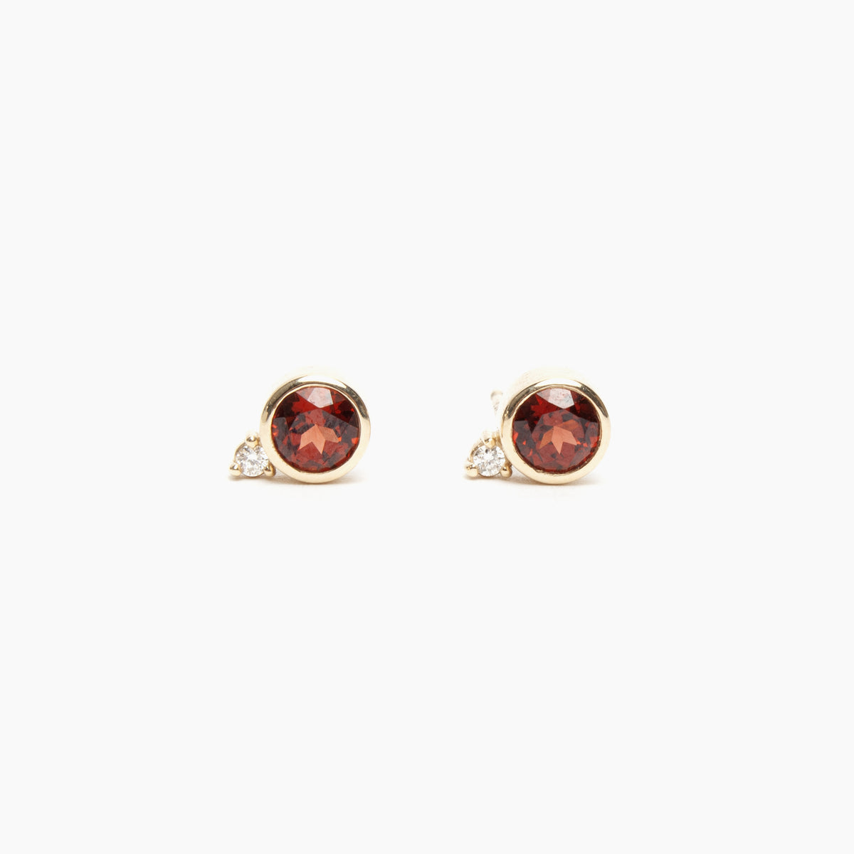 Birthstone & Diamond Stud Earrings