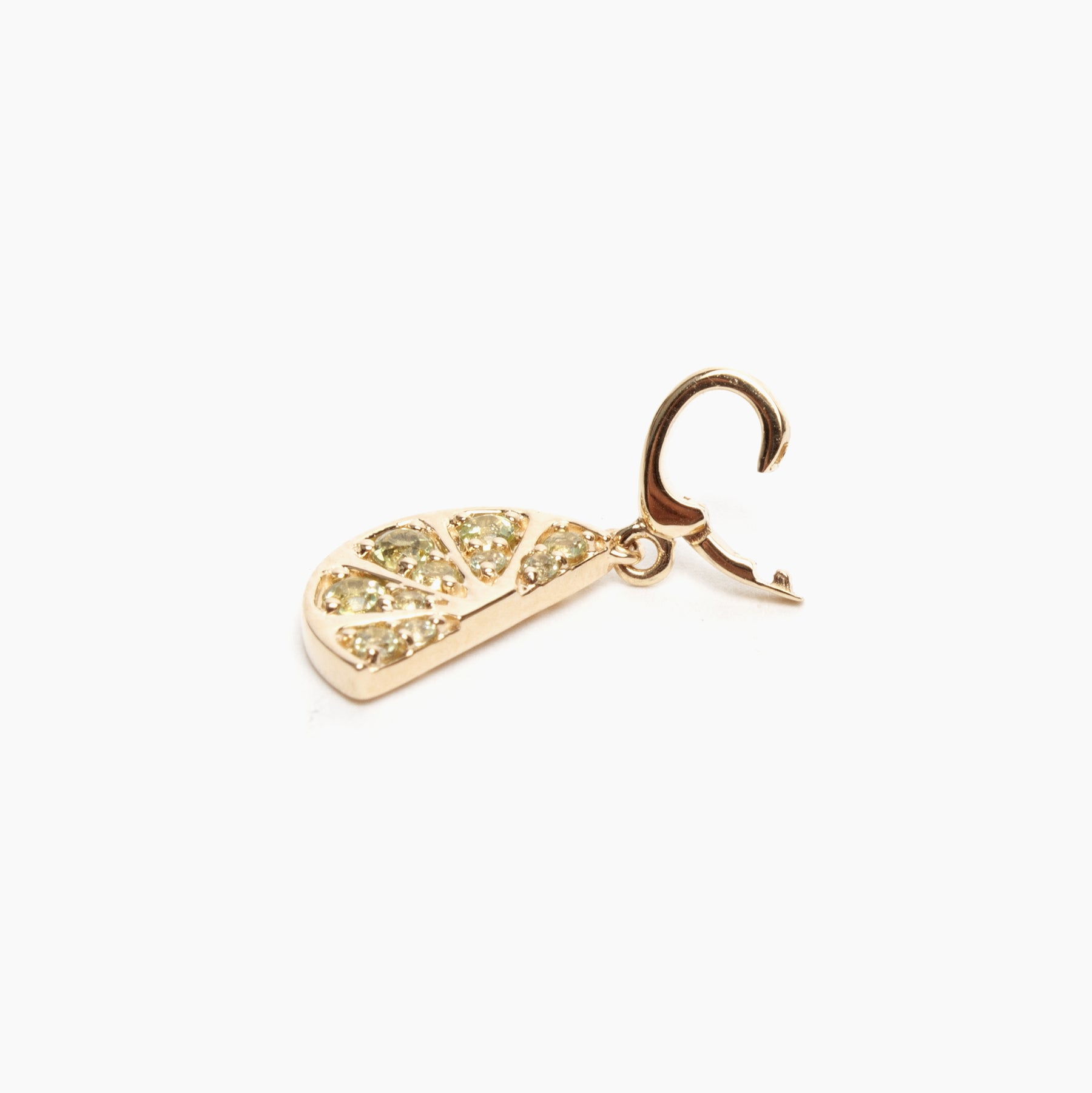 Gold Peridot Lime Wedge Charm