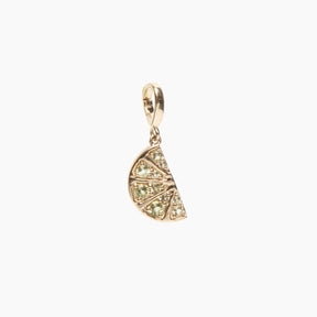 Gold Peridot Lime Wedge Charm