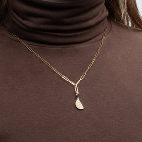 Gold Peridot Lime Wedge Charm