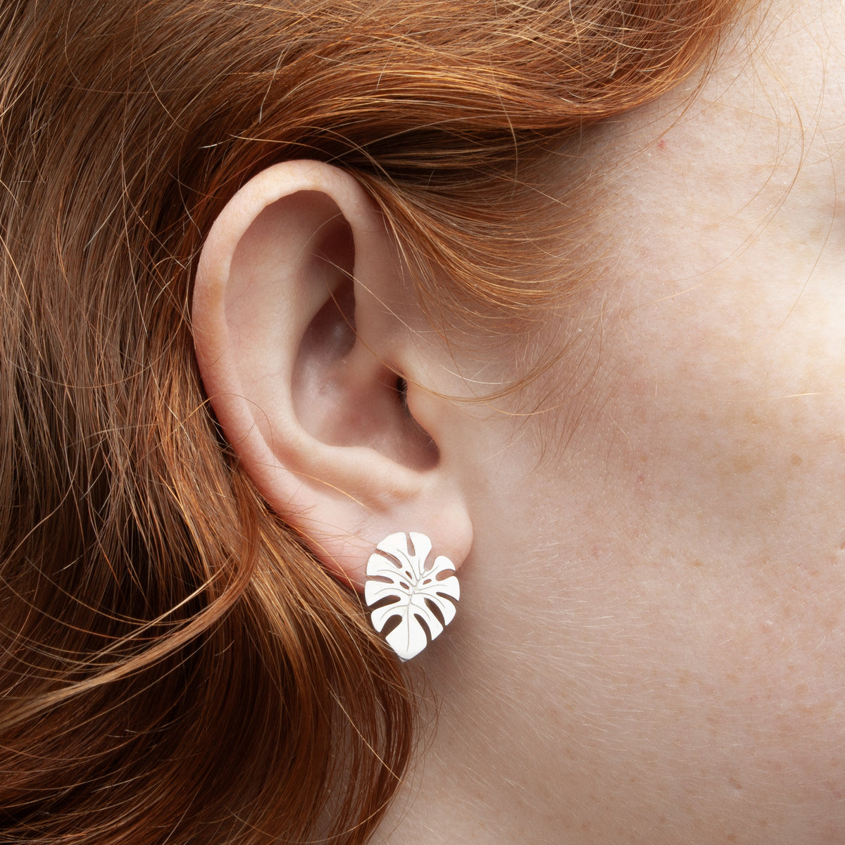 Monstera Leaf Stud Earrings
