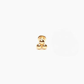 3 Bead Cluster Flat Back Stud Earrings