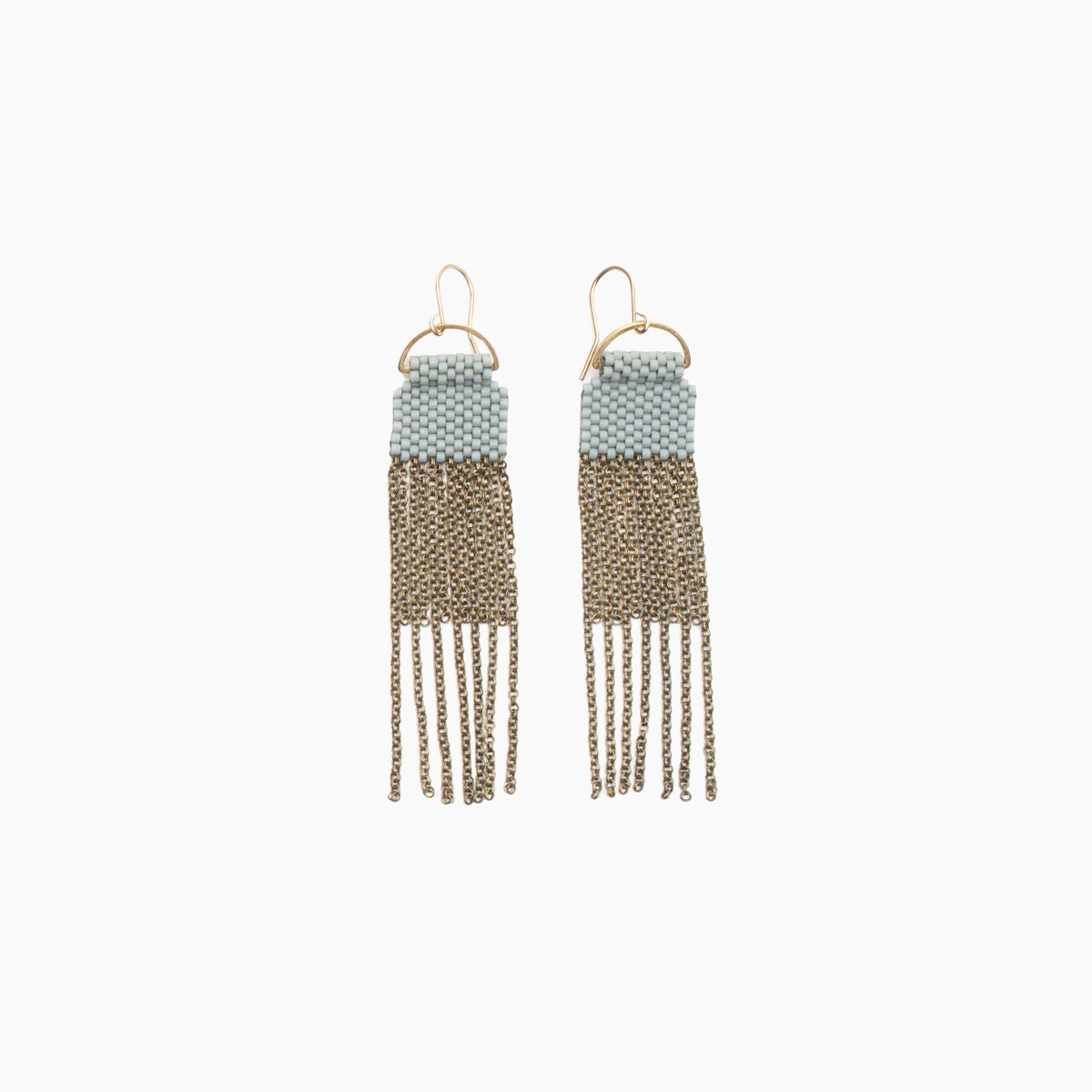 Curtain Earrings in Blue Grey