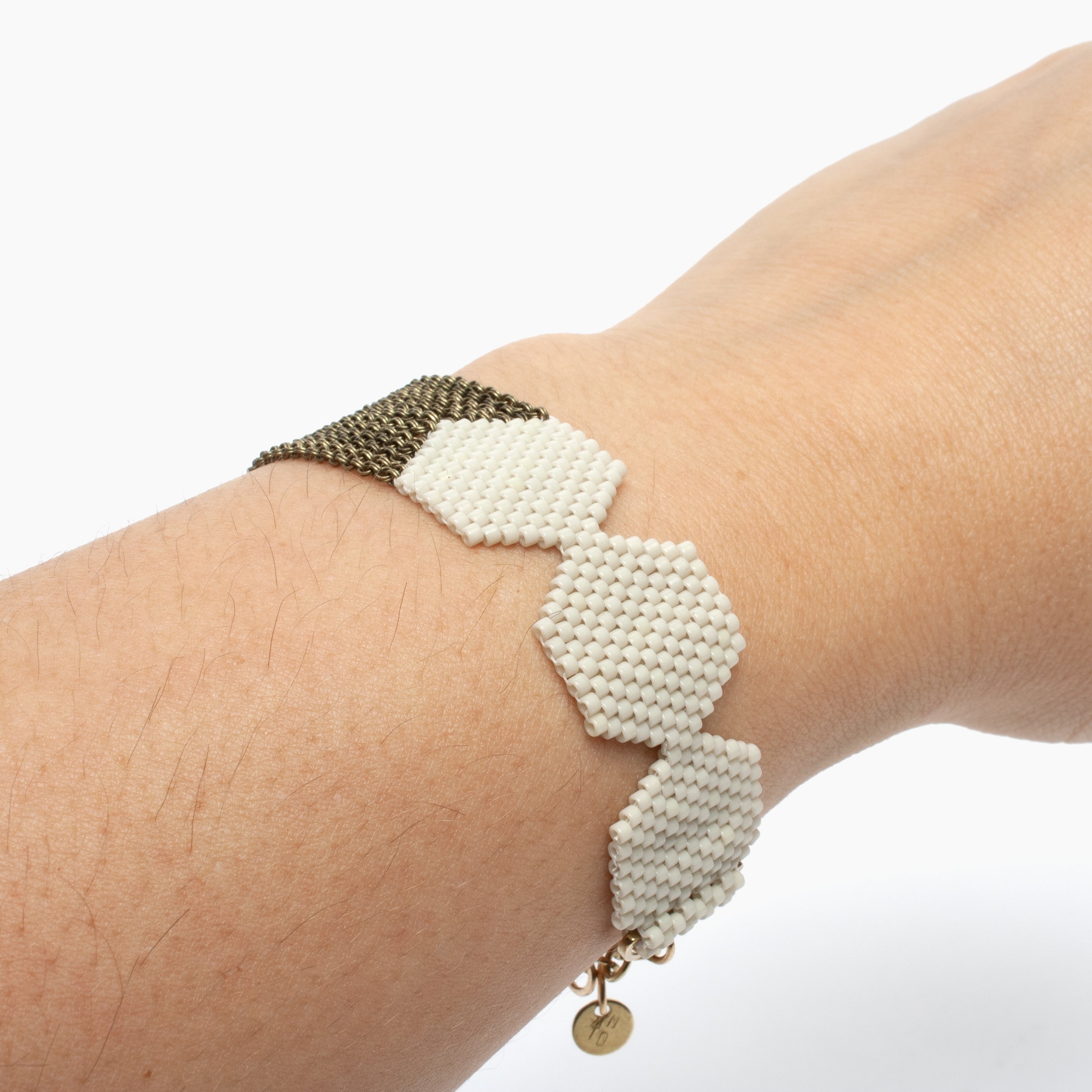 Row Bracelet in Bone