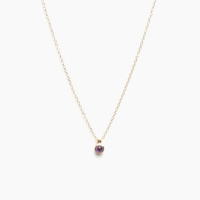 Cabochon Birthstone Bezel Necklace