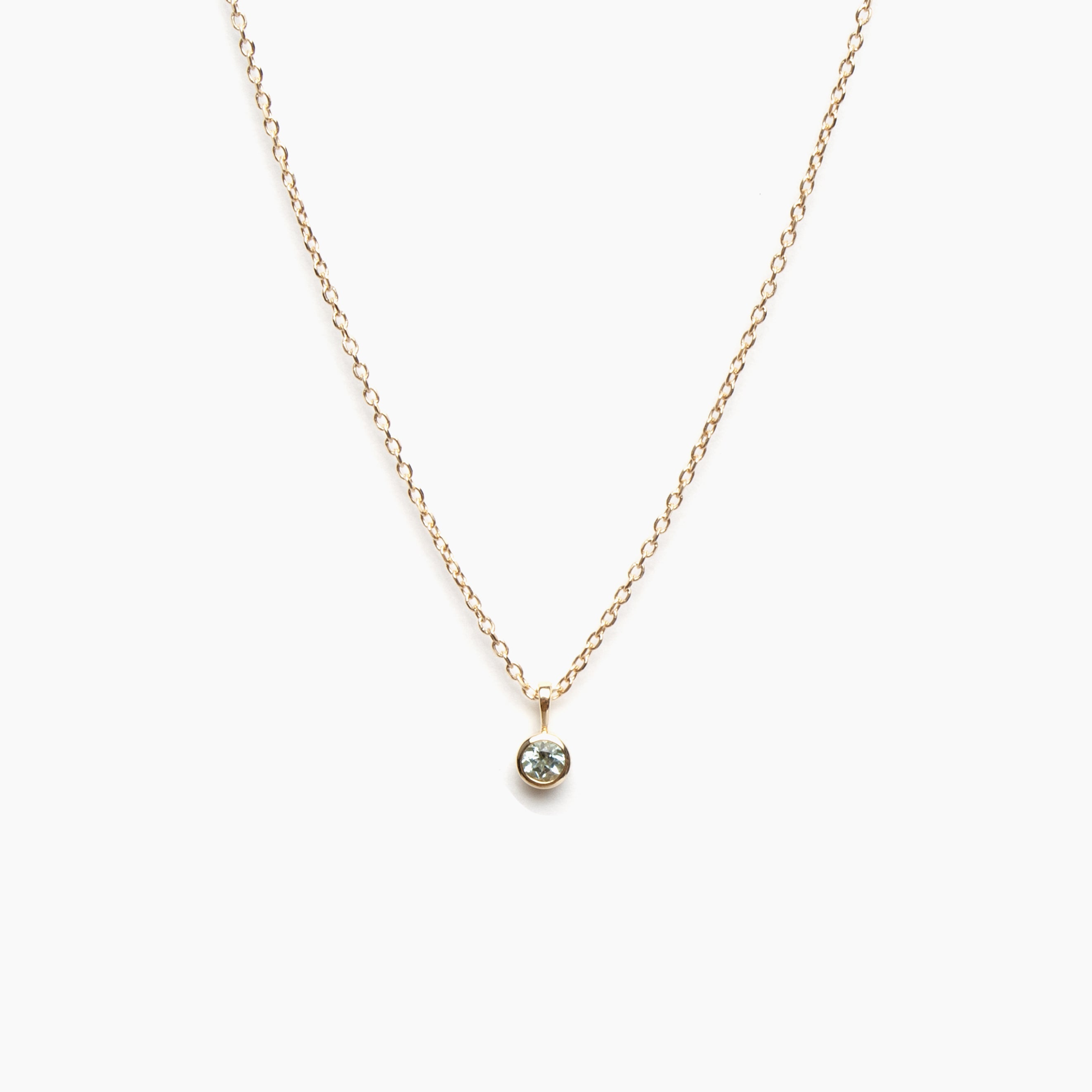 Faceted Birthstone Bezel Necklace