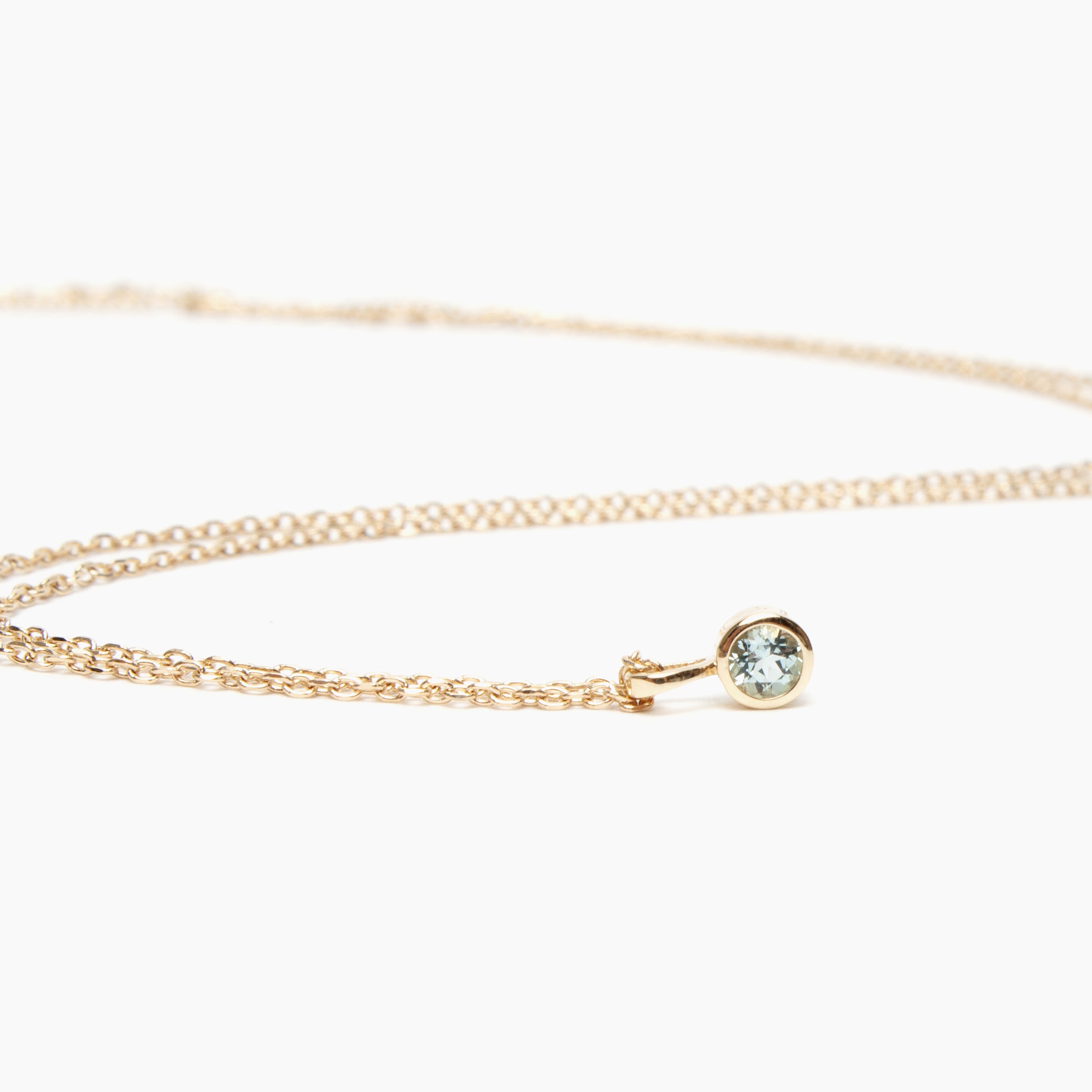 Faceted Birthstone Bezel Necklace