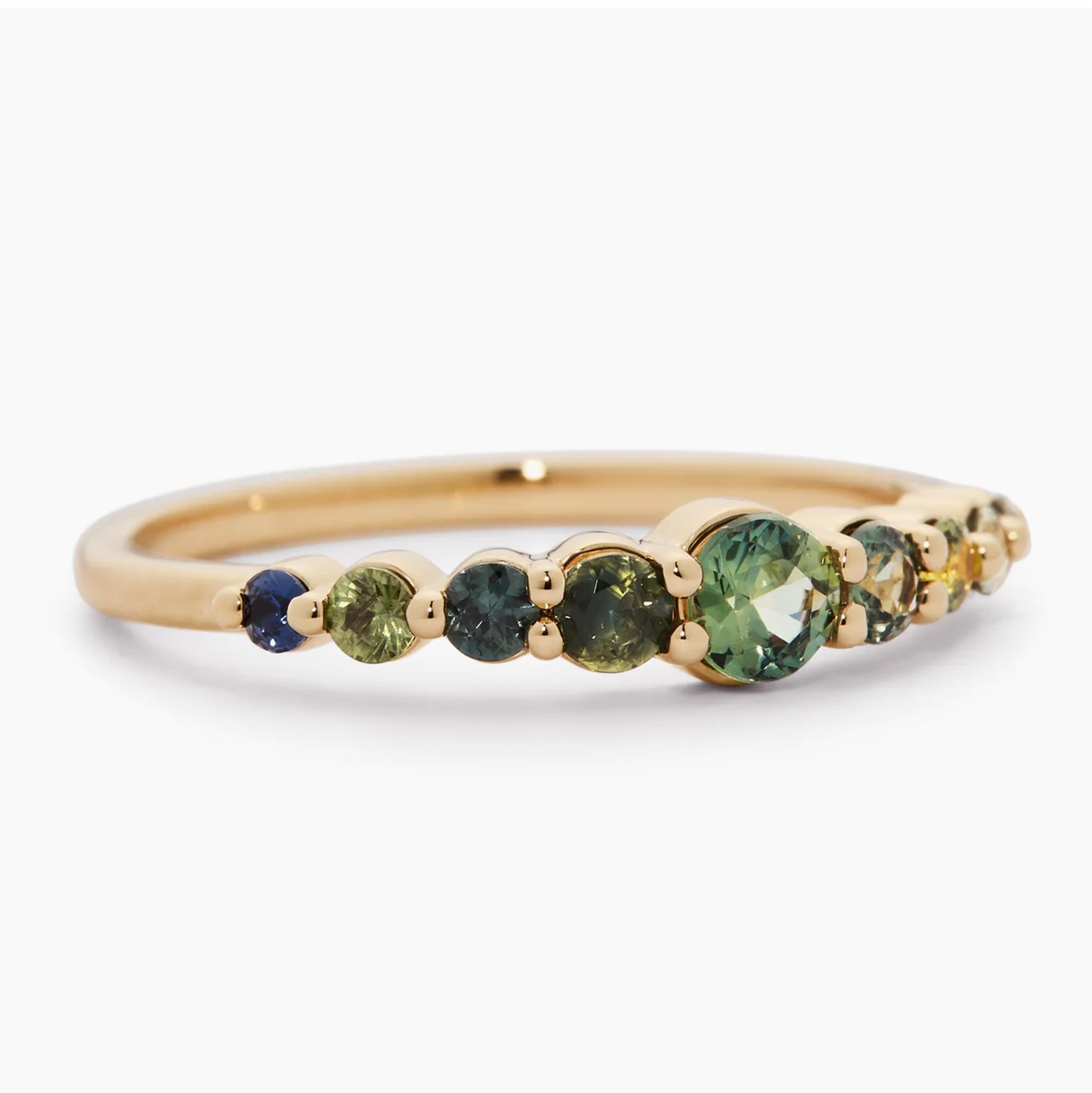 Edie Ring with Round Gradient Sapphires - Size 6