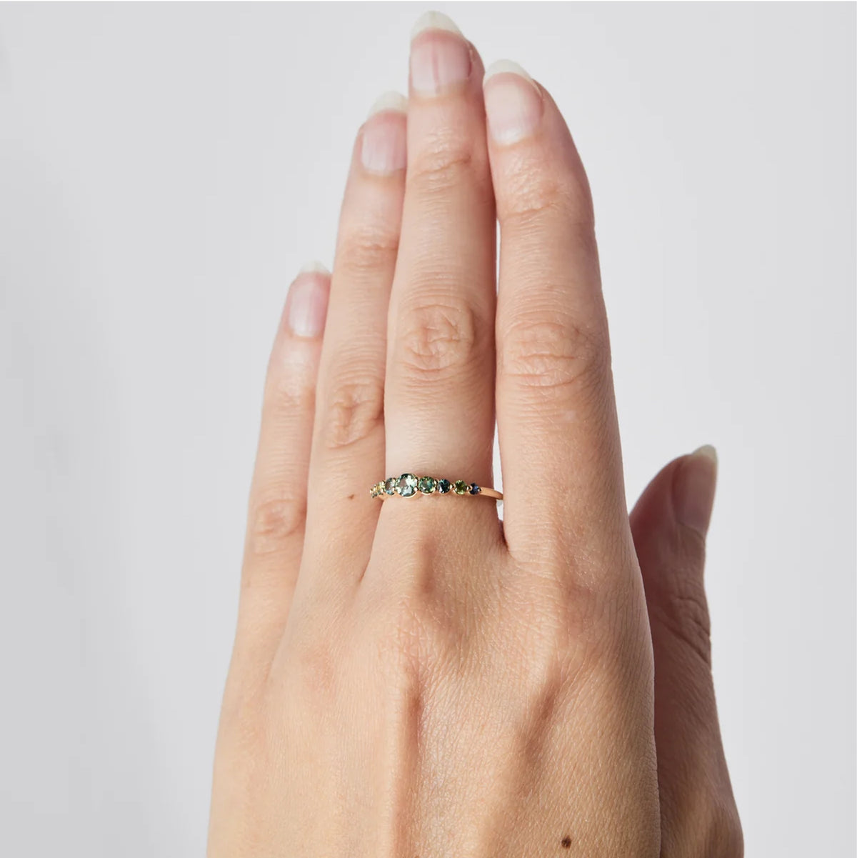 Edie Ring with Round Gradient Sapphires - Size 6