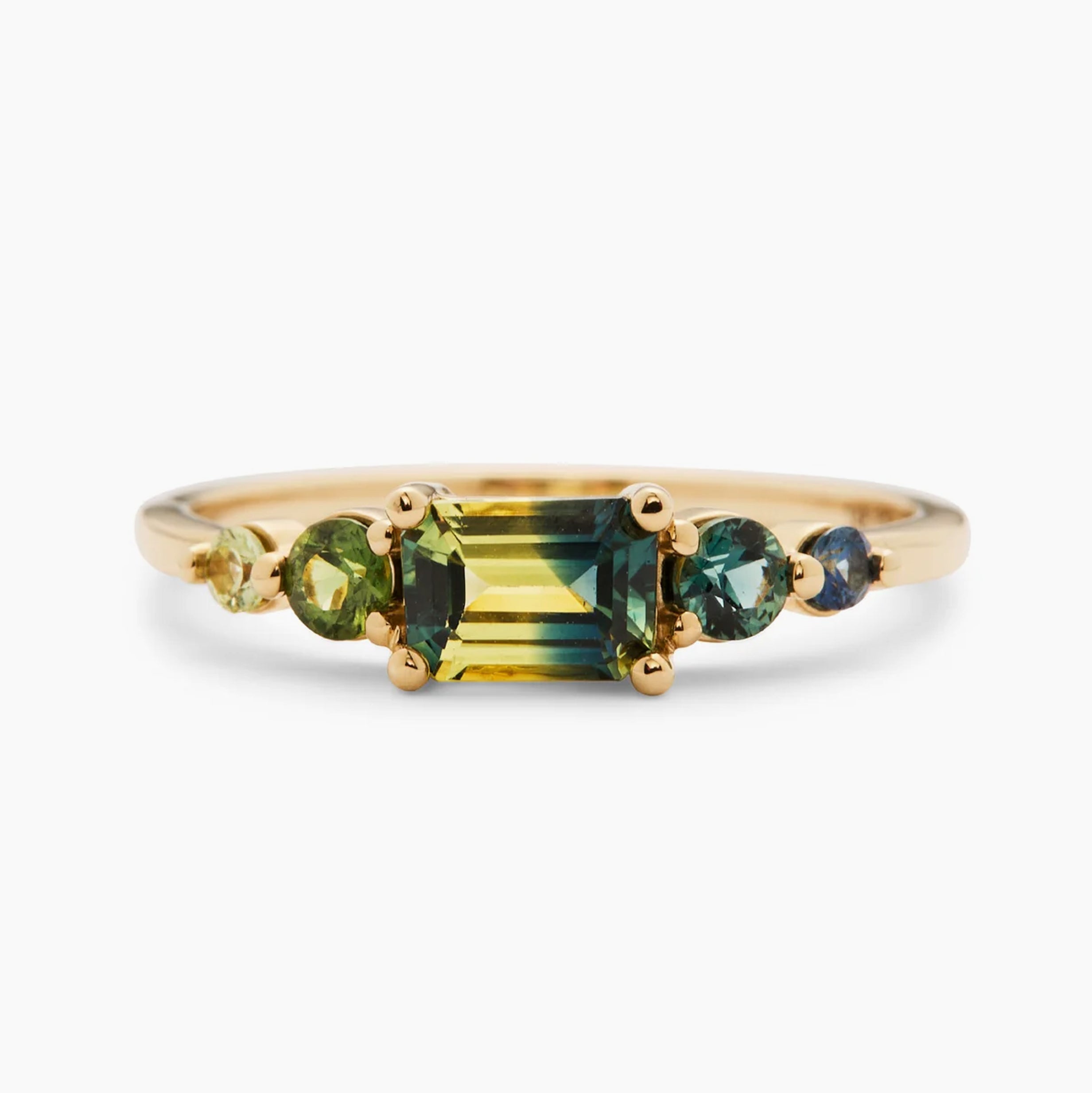 Uma Ring with Round Gradient Sapphires - Size 6