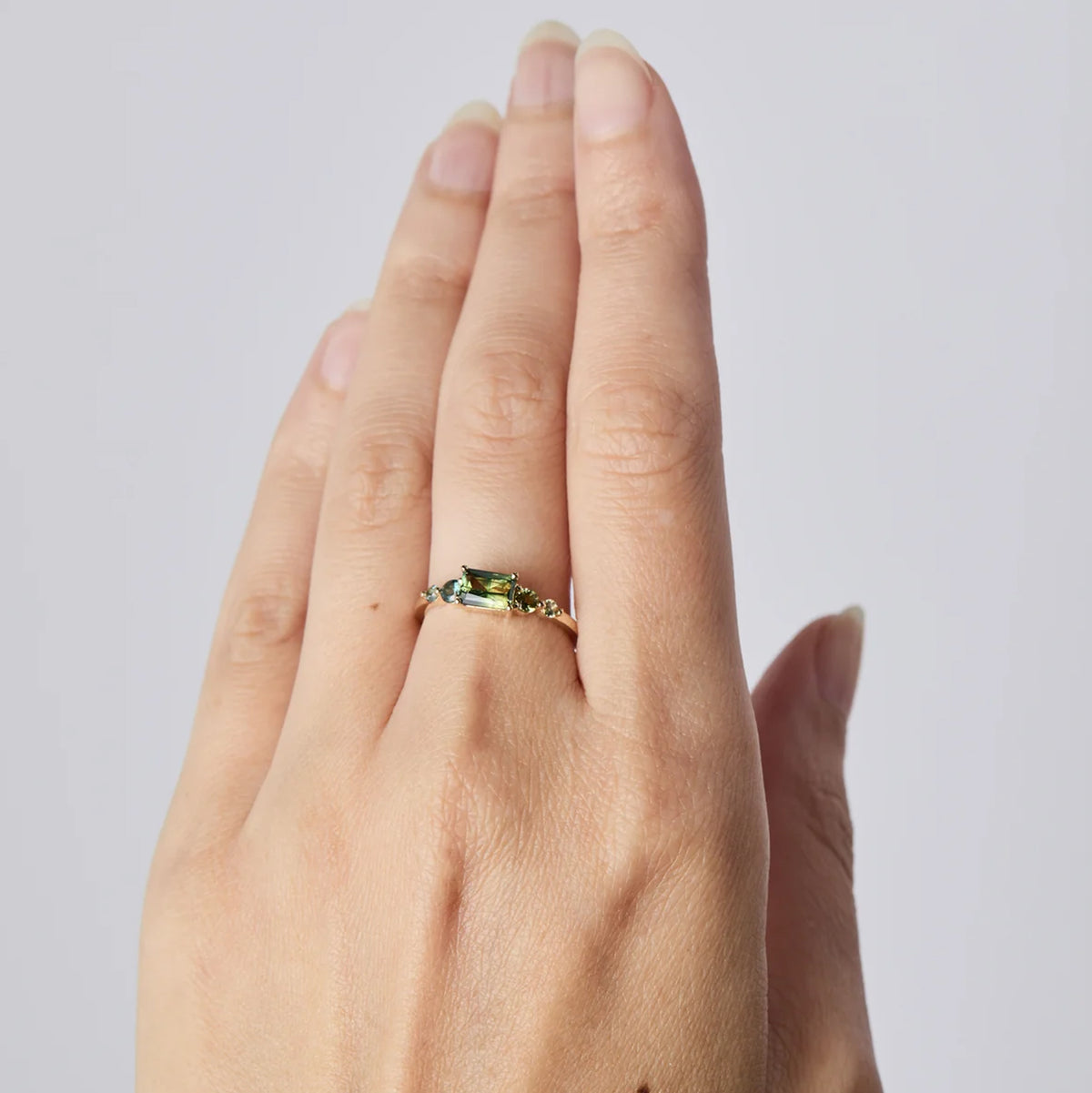 Uma Ring with Round Gradient Sapphires - Size 6