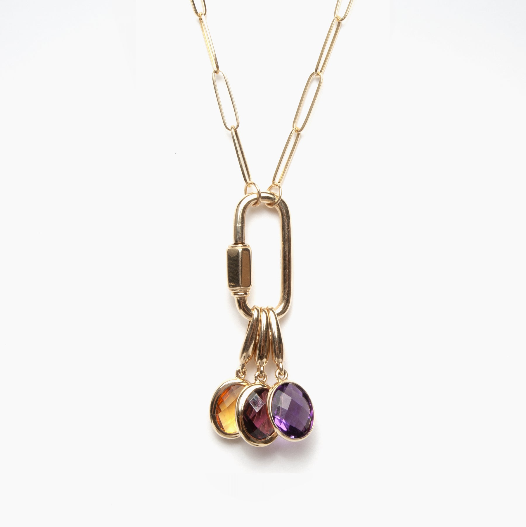 Gold Carabiner Charm Necklace
