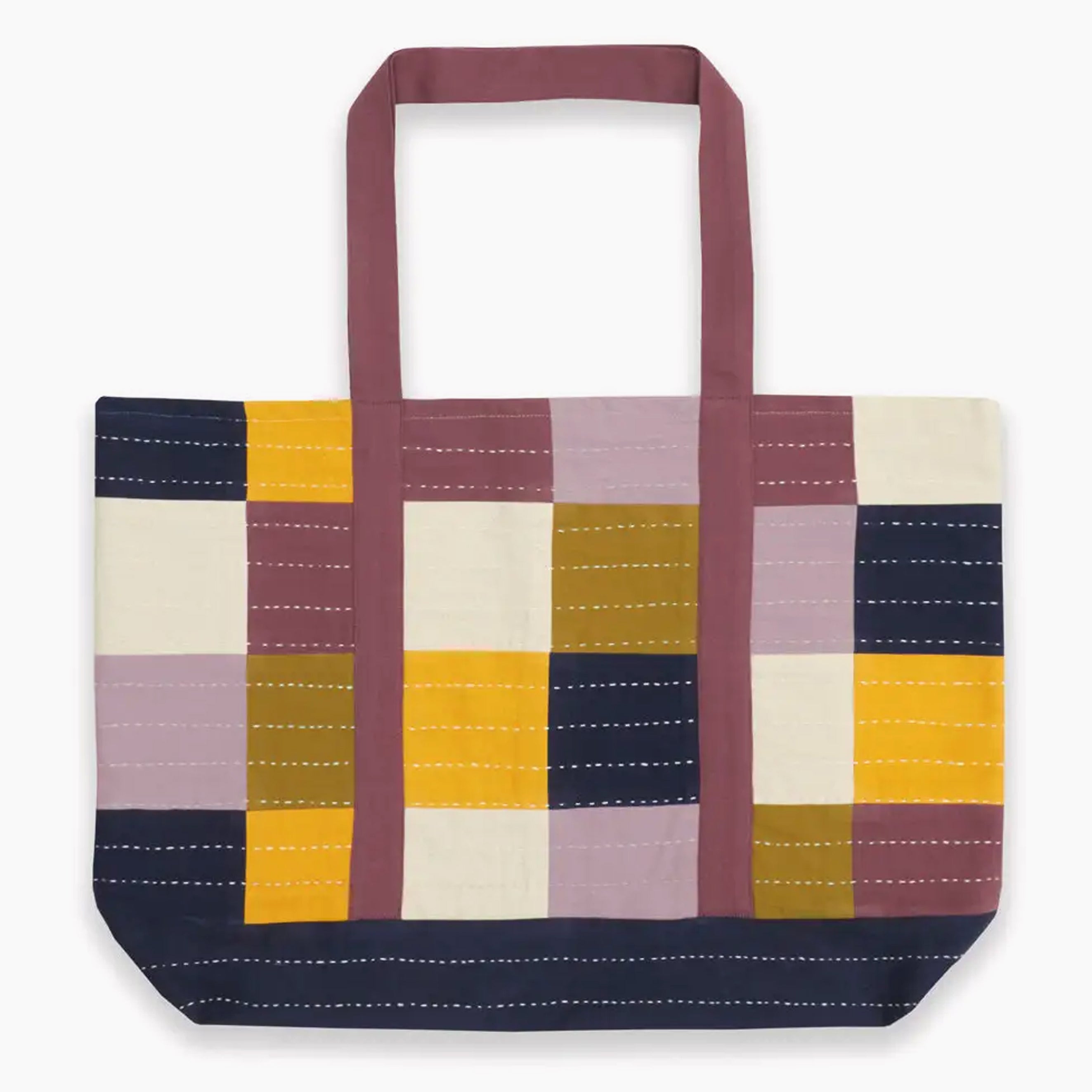 Checkered Canvas Tote Bag