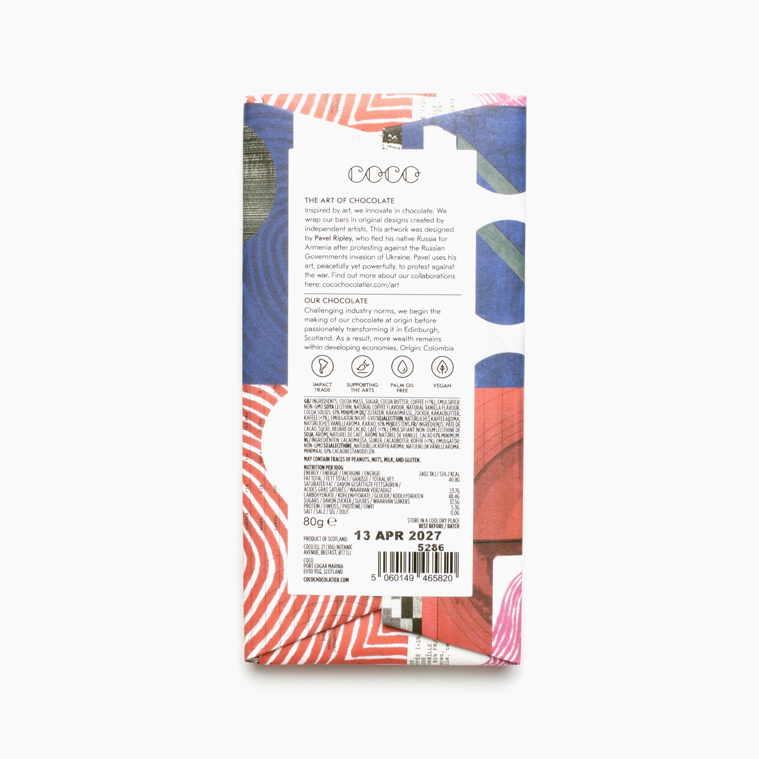 80g Cold Brew Coffee Dark Chocolate