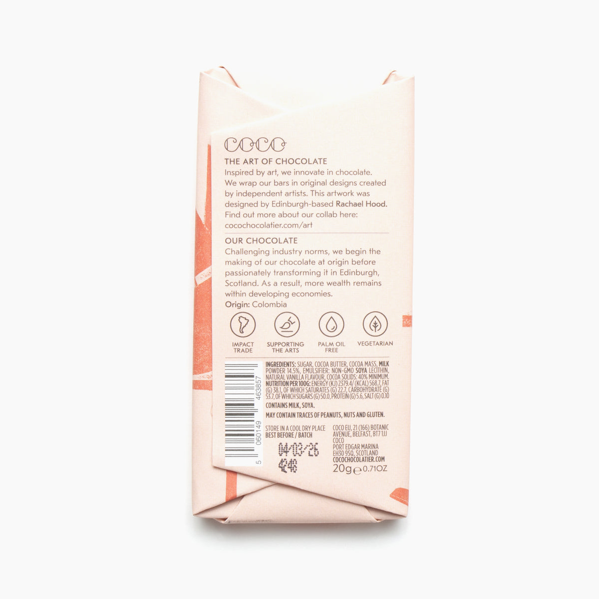 20g Colombian Milk Chocolate