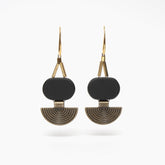 Black Agate Geometric Earrings
