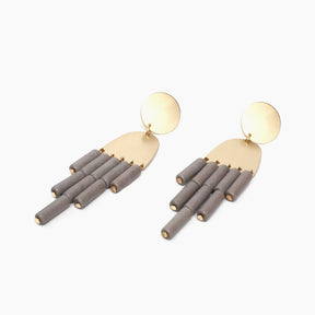 Geometric Gray Post Dangle Earrings