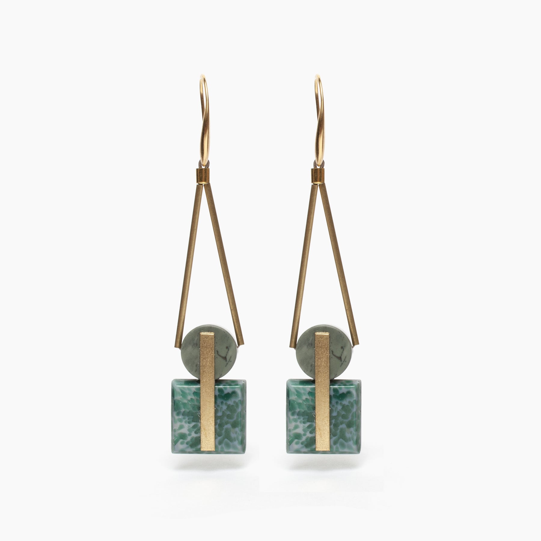Vintage Glass Geometric Earrings