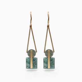 Vintage Glass Geometric Earrings