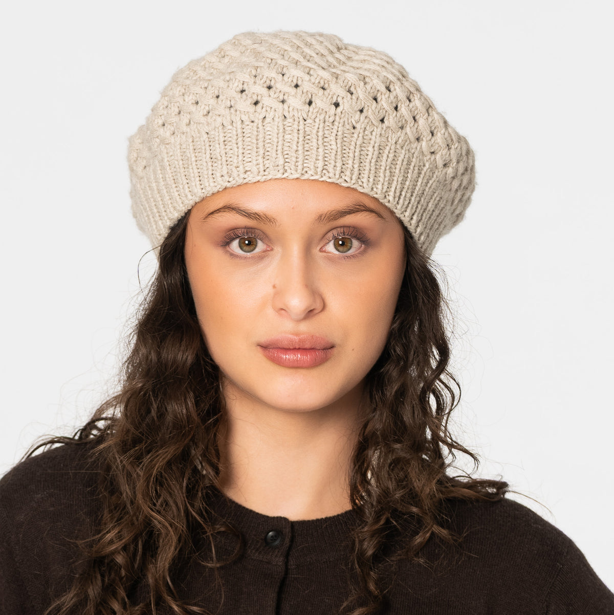Cashmere + Merino Handkint Lace Beret