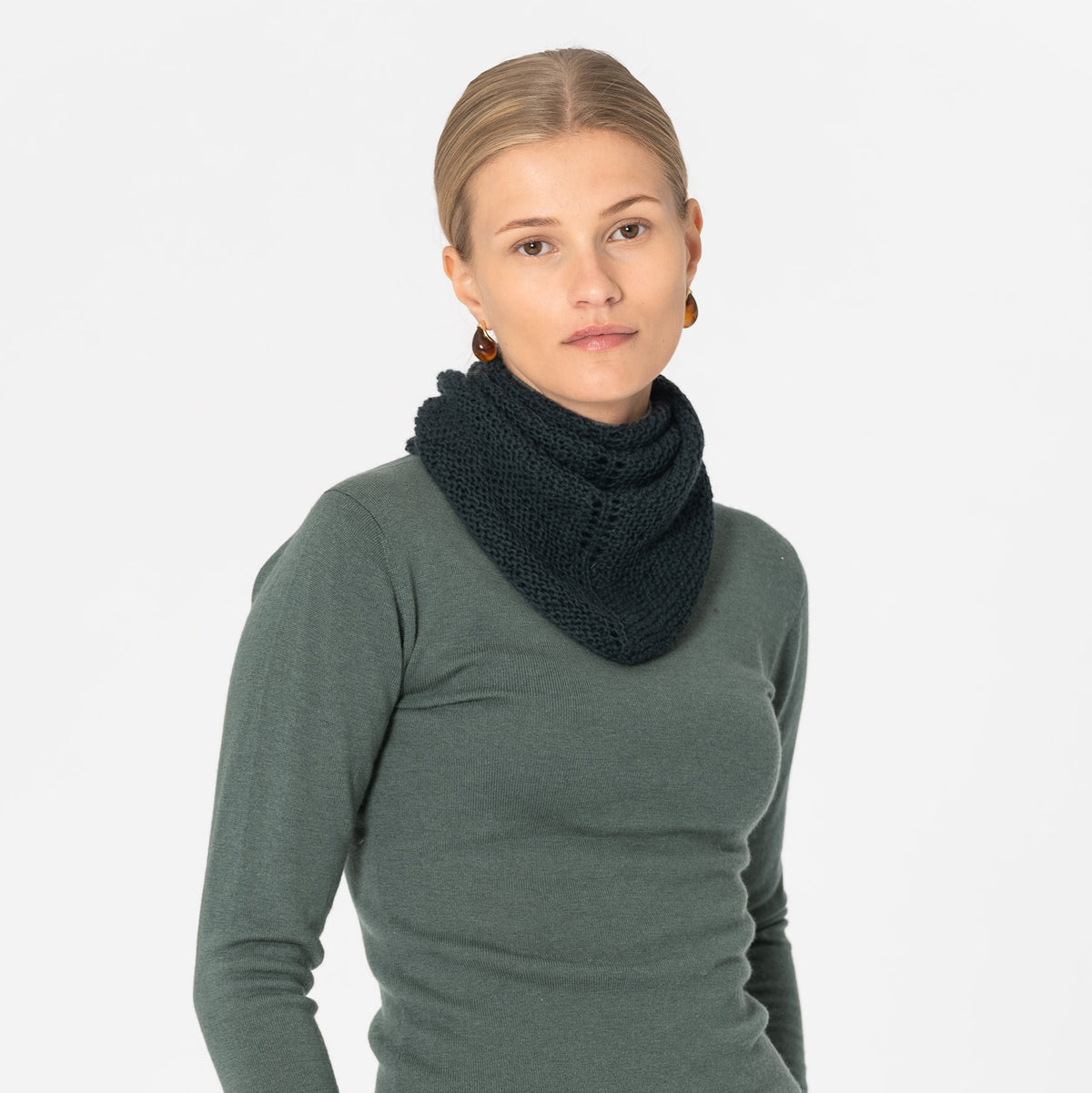 Merino Handknit Triangle Scarf