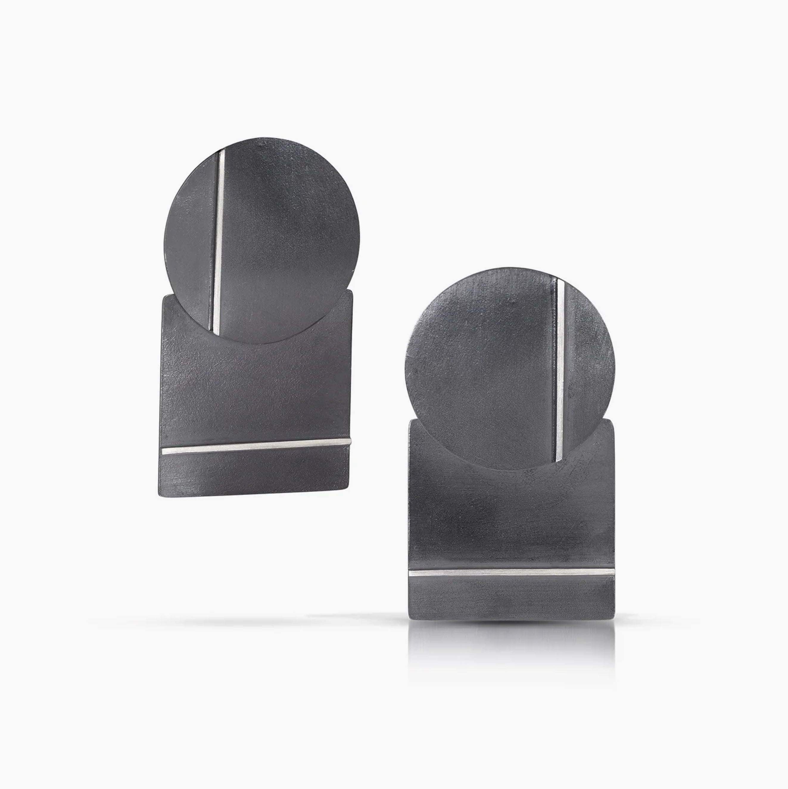 Eclipse Circle and Square Line Earrings