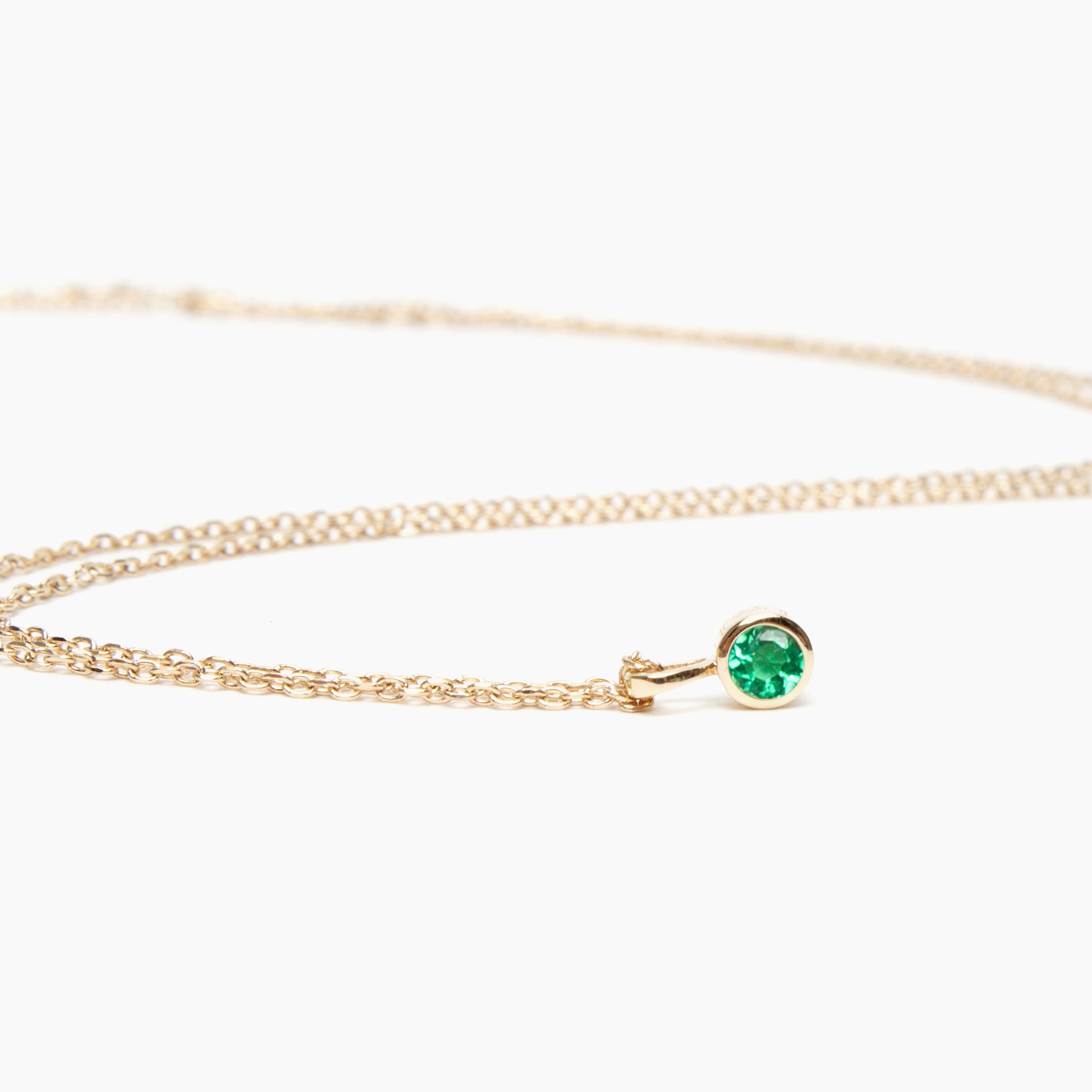 Faceted Birthstone Bezel Necklace